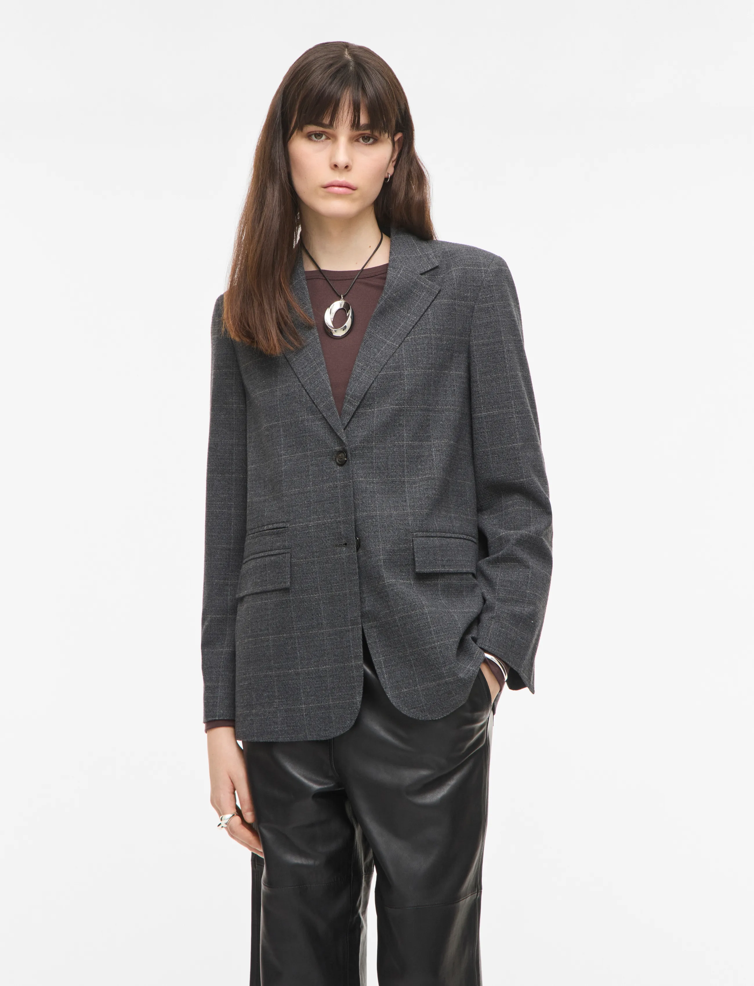 ROUGE EDIT - ROUCARA L/S SB BLAZER - single breasted blazers - meteorite - 3