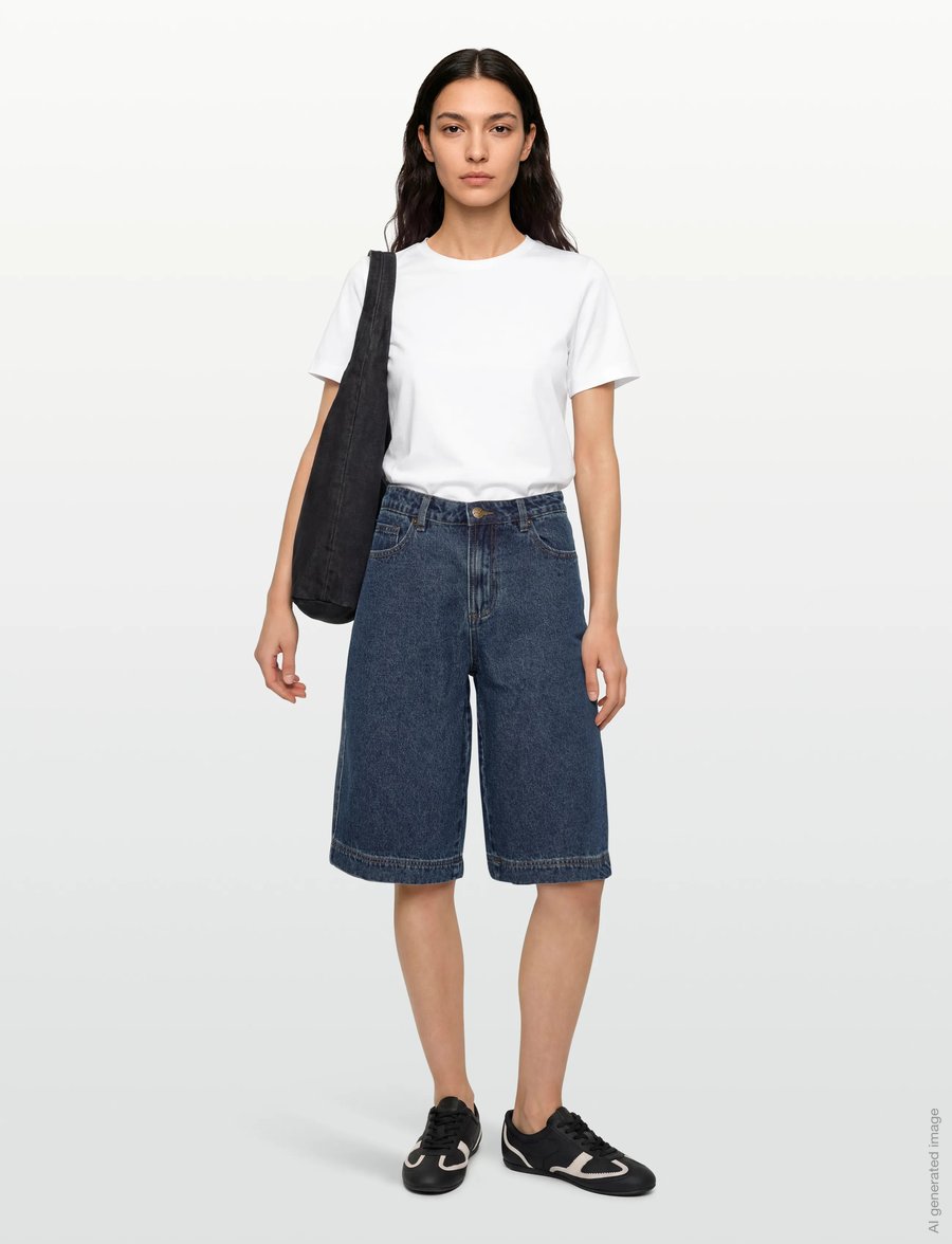 ROUGE EDIT - ROUJOLIE NEW RW WF DENIM CULOTTES - culottes - medium blue denim - 0