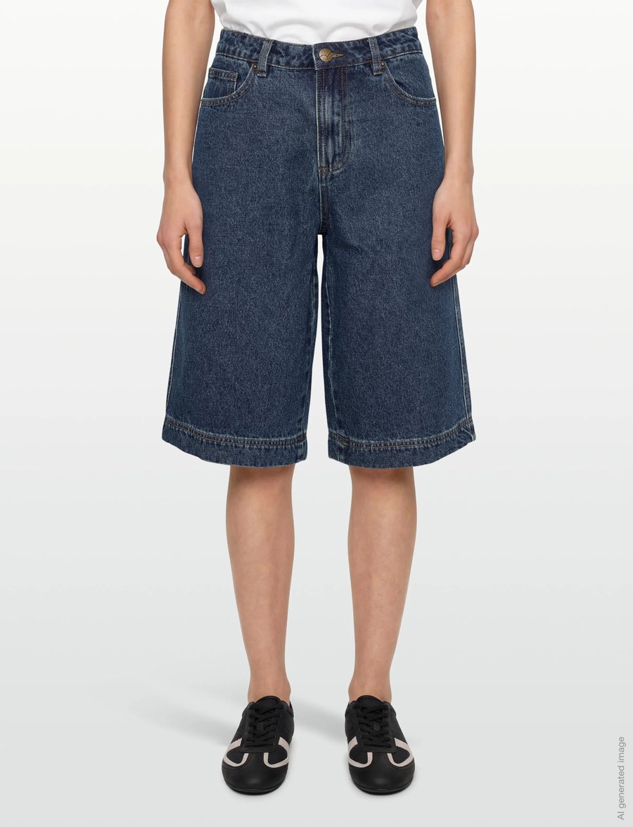 ROUGE EDIT - ROUJOLIE NEW RW WF DENIM CULOTTES - culottes - medium blue denim - 4