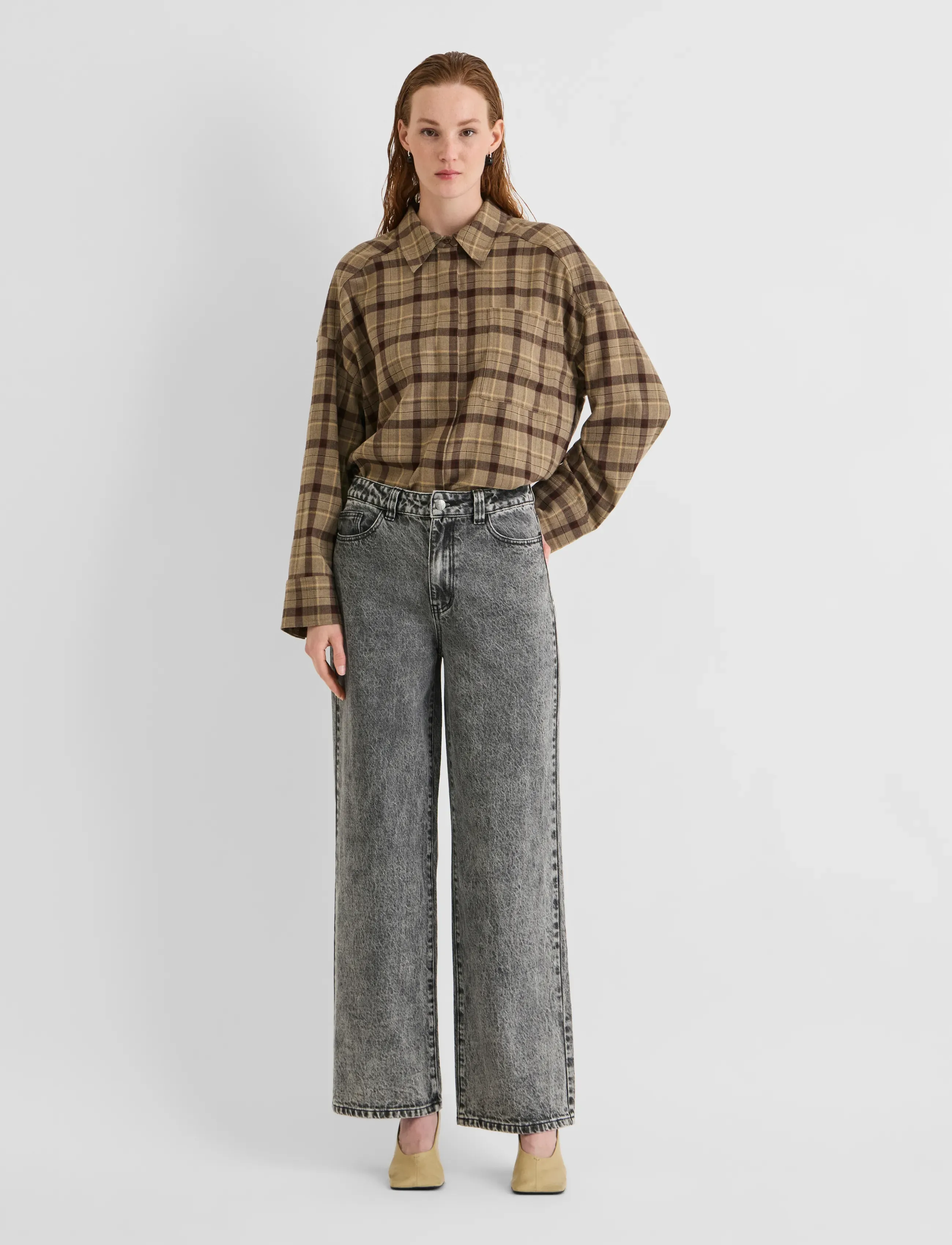 ROUGE EDIT - ROUGREY RW S/F F/L JEANS - gerade jeans - light grey denim - 4