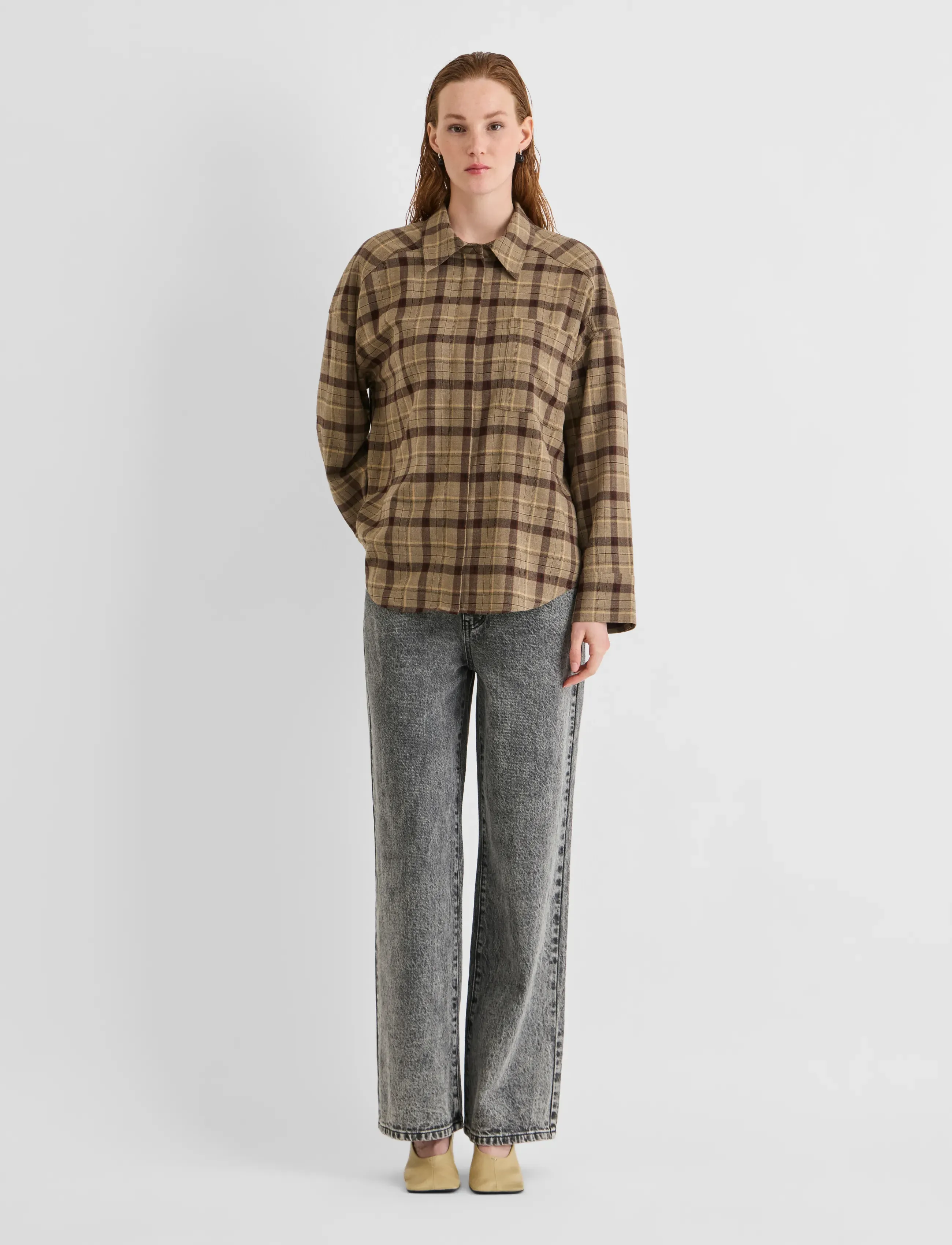 ROUGE EDIT - ROUINGA L/S OVERSIZED SHIRT - pelican - 4
