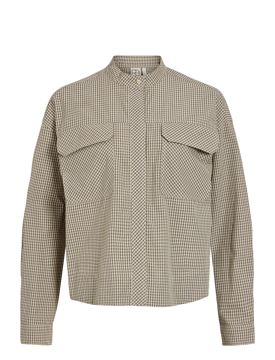 ROUGE EDIT - ROULUCY L/S CHINA COLLAR SHIRT - langärmlige hemden - pelican - 0