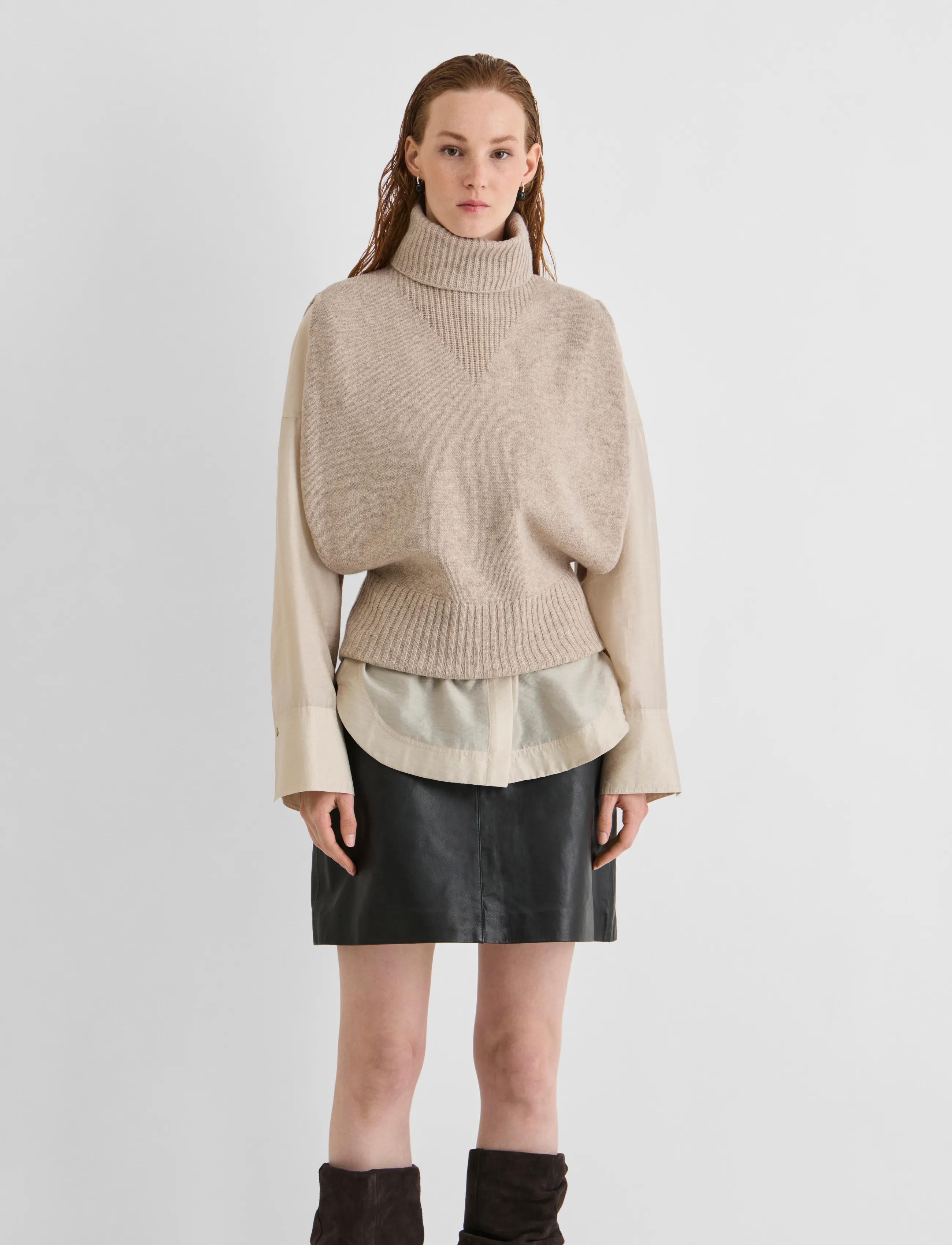 Roucleo Roll Neck Knit Vest/Pf