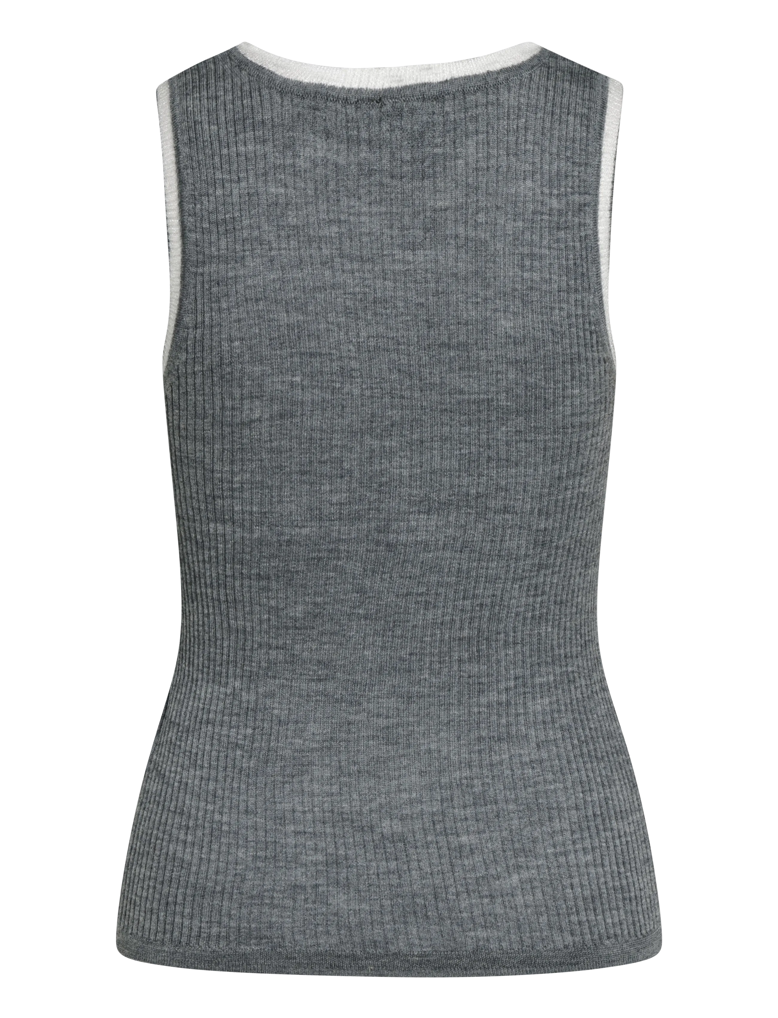 ROUGE EDIT - ROUNOLA KNITTED TANK TOP - sleeveless tops - dark grey melange - 1