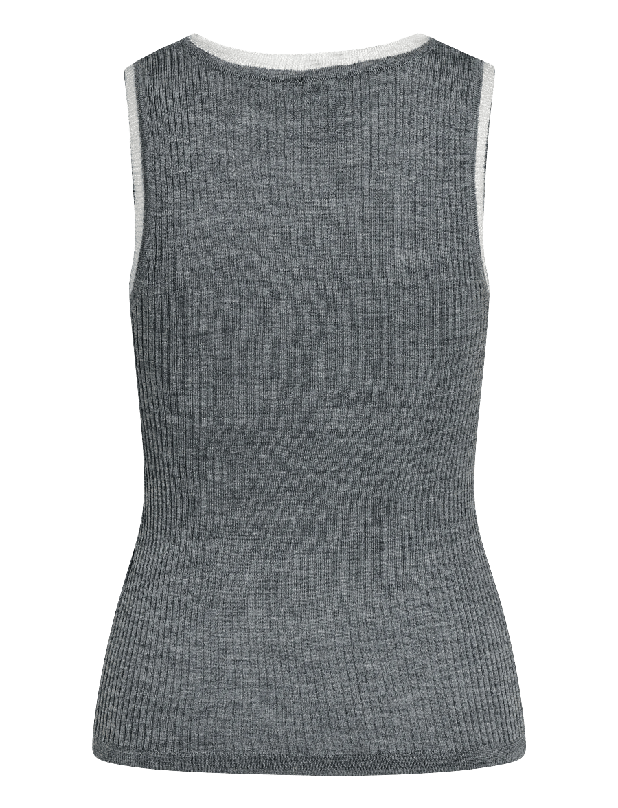 ROUGE EDIT - ROUNOLA KNITTED TANK TOP - Ärmellose tops - dark grey melange - 1