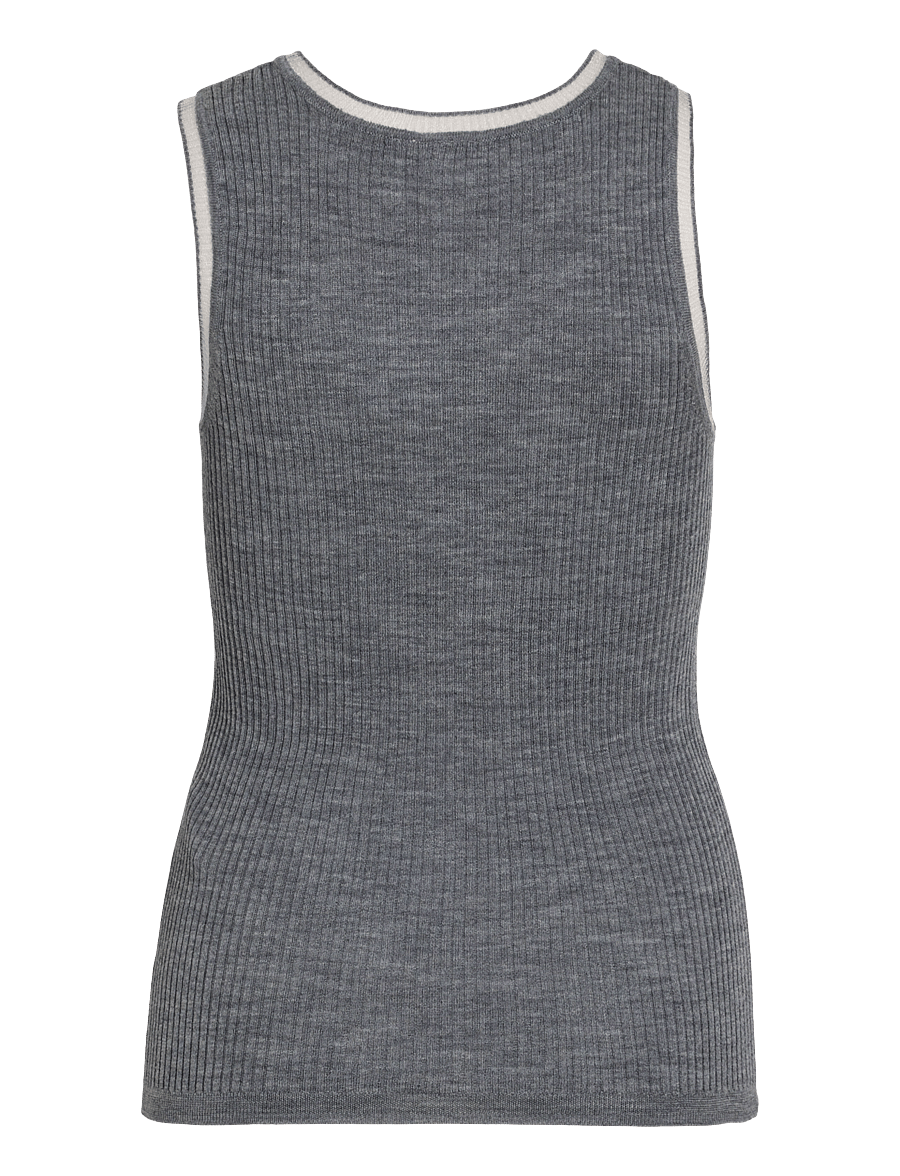 ROUGE EDIT - ROUNOLA KNITTED TANK TOP - dark grey melange - 1