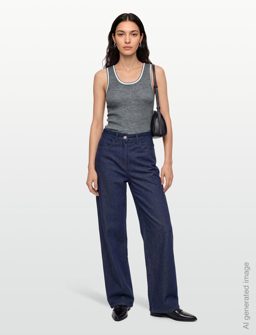 ROUGE EDIT - ROUNOLA KNITTED TANK TOP - Ärmellose tops - dark grey melange - 0