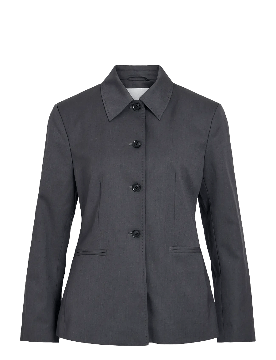 ROUGE EDIT - ROUSADIA L/S SB BLAZER/PF - dark grey melange - 1