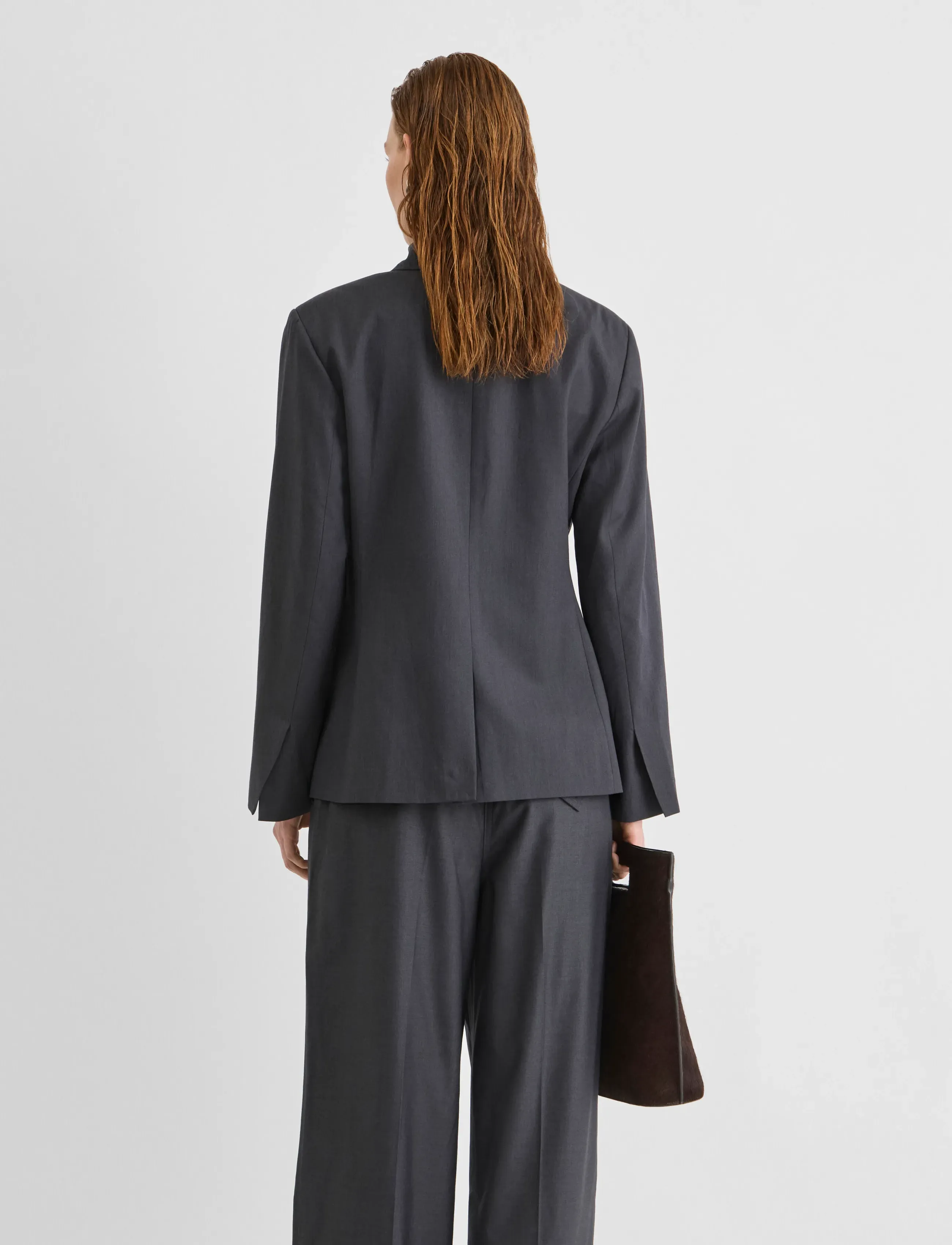 ROUGE EDIT - ROUSADIA L/S SB BLAZER/PF - dark grey melange - 3