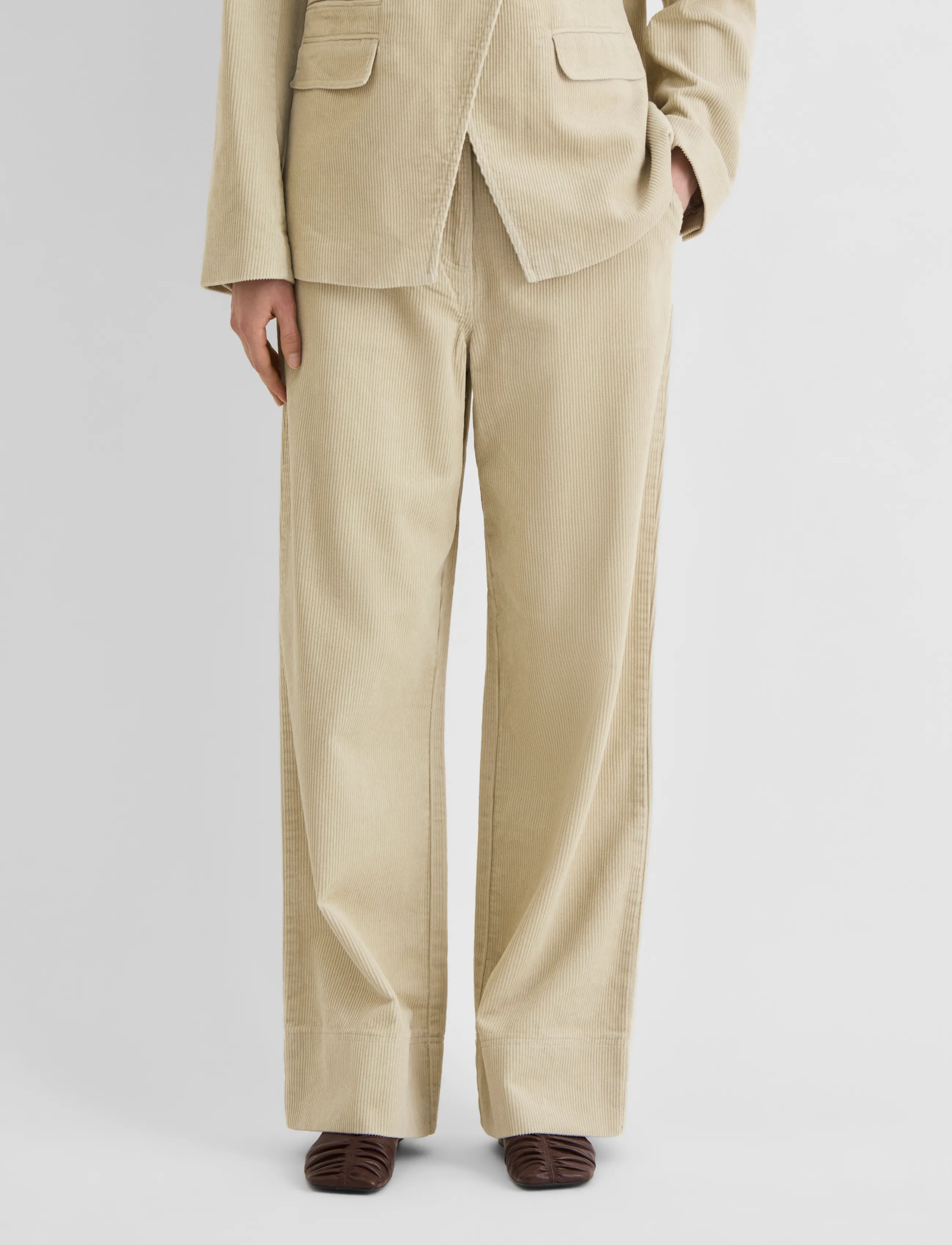 ROUGE EDIT ROUSIMA RW WF F/L TROUSER/PF - Hosen - PELICAN / cream