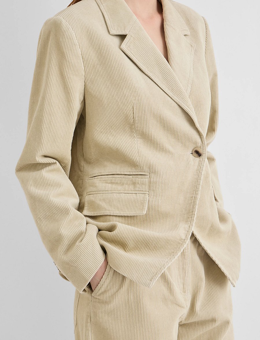 ROUGE EDIT - ROUSIMA L/S SB BLAZER/PF - single breasted blazers - pelican - 5