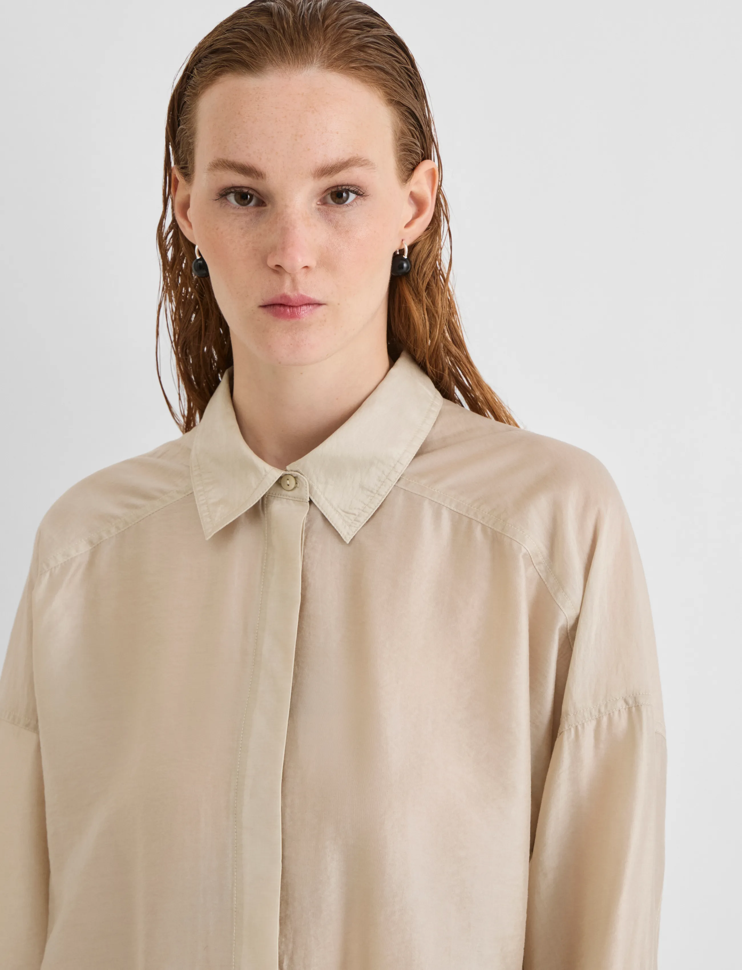 ROUGE EDIT - ROUALININA MAE L/S OVERSIZED SHIRT - pelican - 5