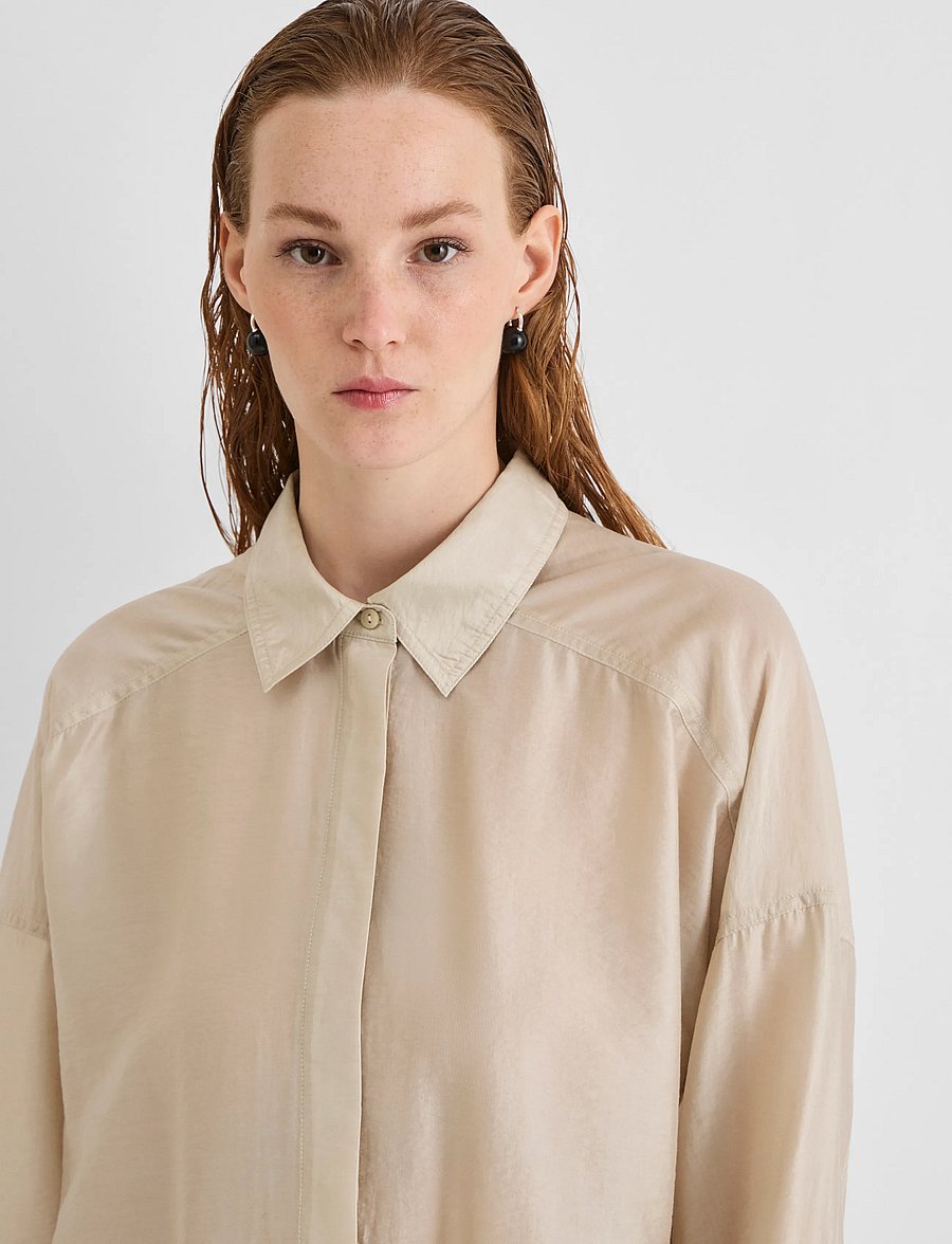 ROUGE EDIT - ROUALININA MAE L/S OVERSIZED SHIRT - pelican - 5