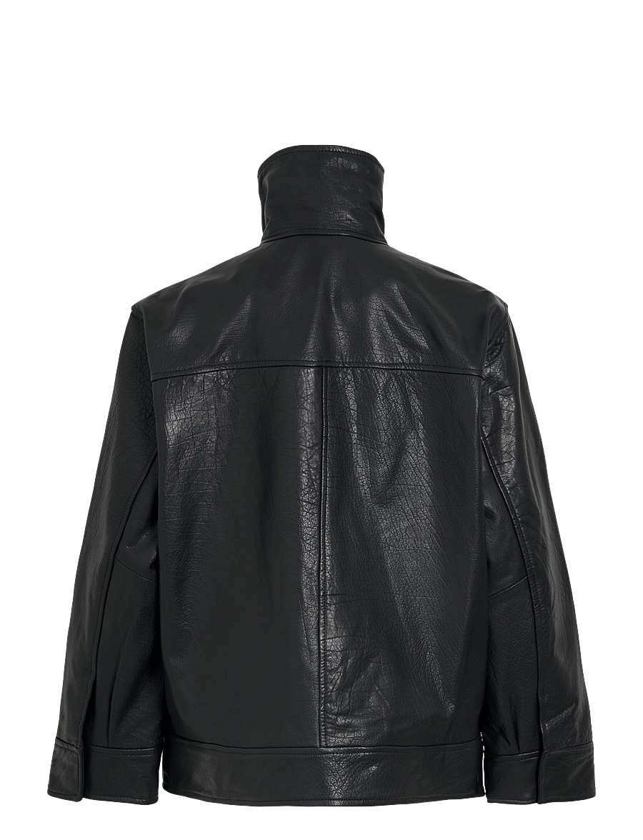 ROUGE EDIT - ROUMIA L/S OVERSIZED LEATHER JACKET - meteorite - 1