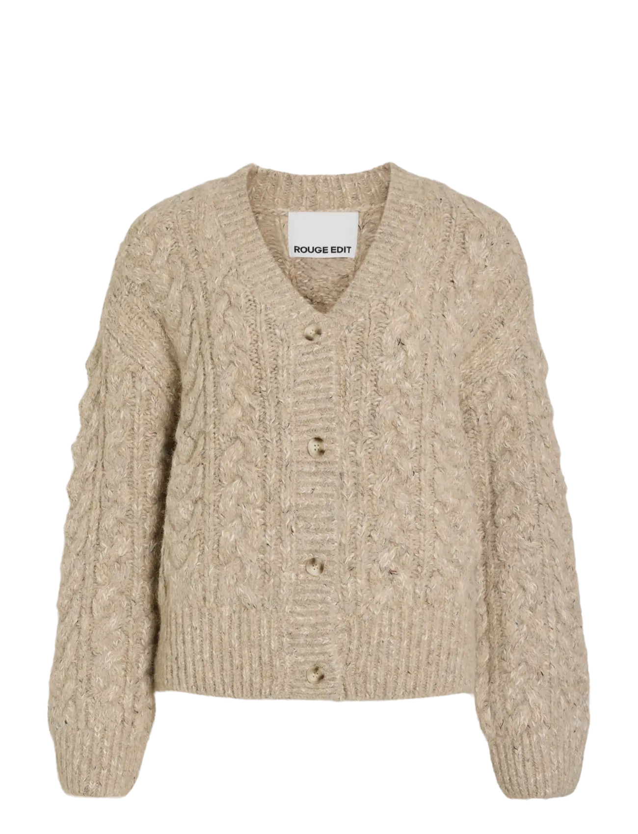 ROUGE EDIT ROUELLIS L/S KNIT CARDIGAN - Kardiganid - PELICAN / beige