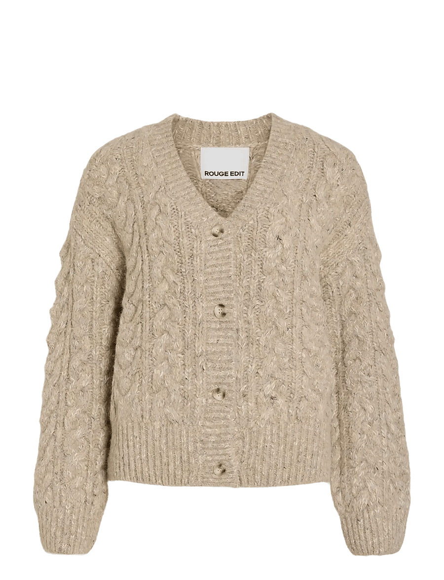 ROUGE EDIT - ROUELLIS L/S KNIT CARDIGAN - kardiganid - pelican - 1