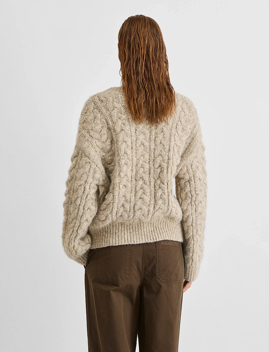ROUGE EDIT - ROUELLIS L/S KNIT CARDIGAN - kardiganid - pelican - 3
