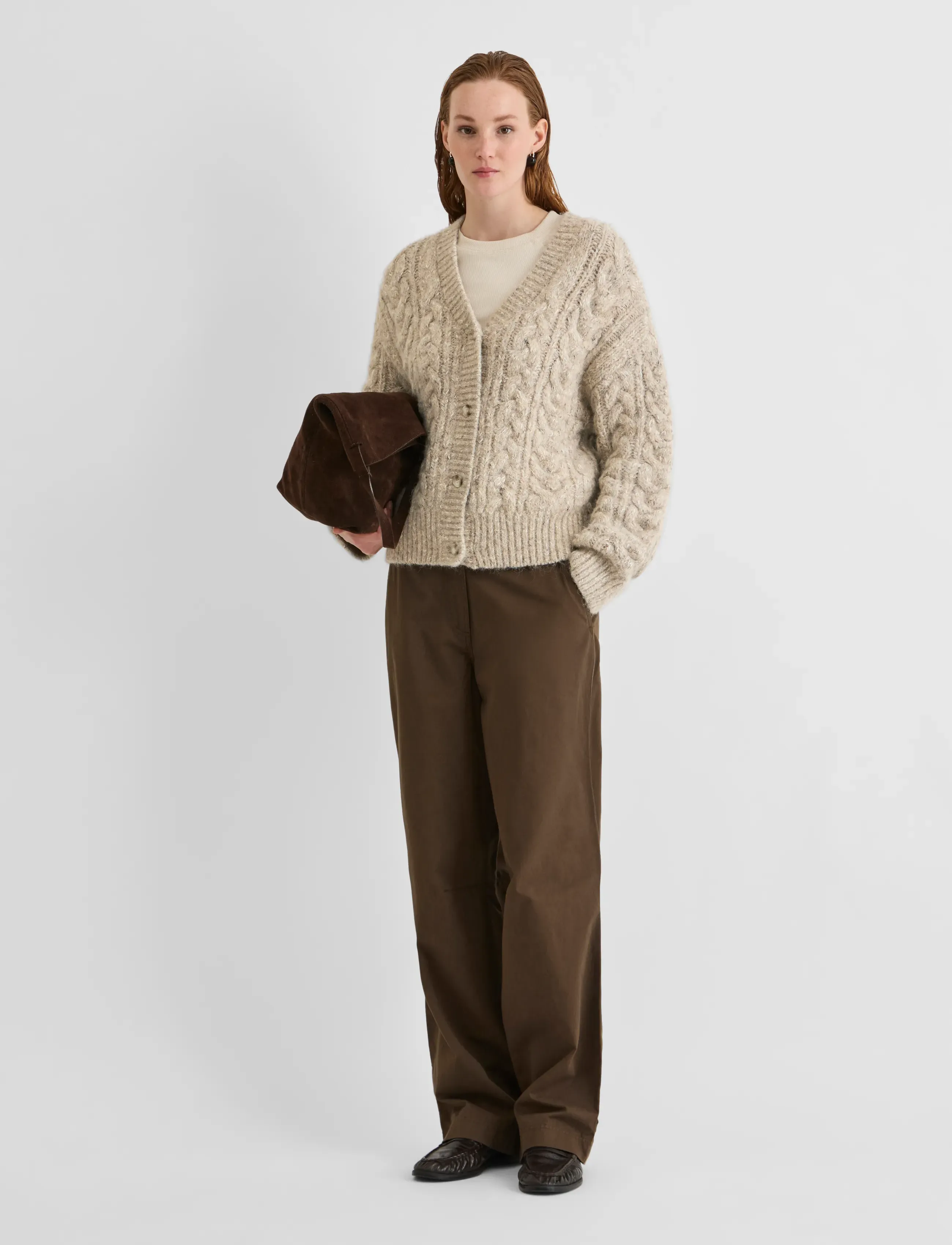 ROUGE EDIT - ROUELLIS L/S KNIT CARDIGAN - kardiganid - pelican - 4