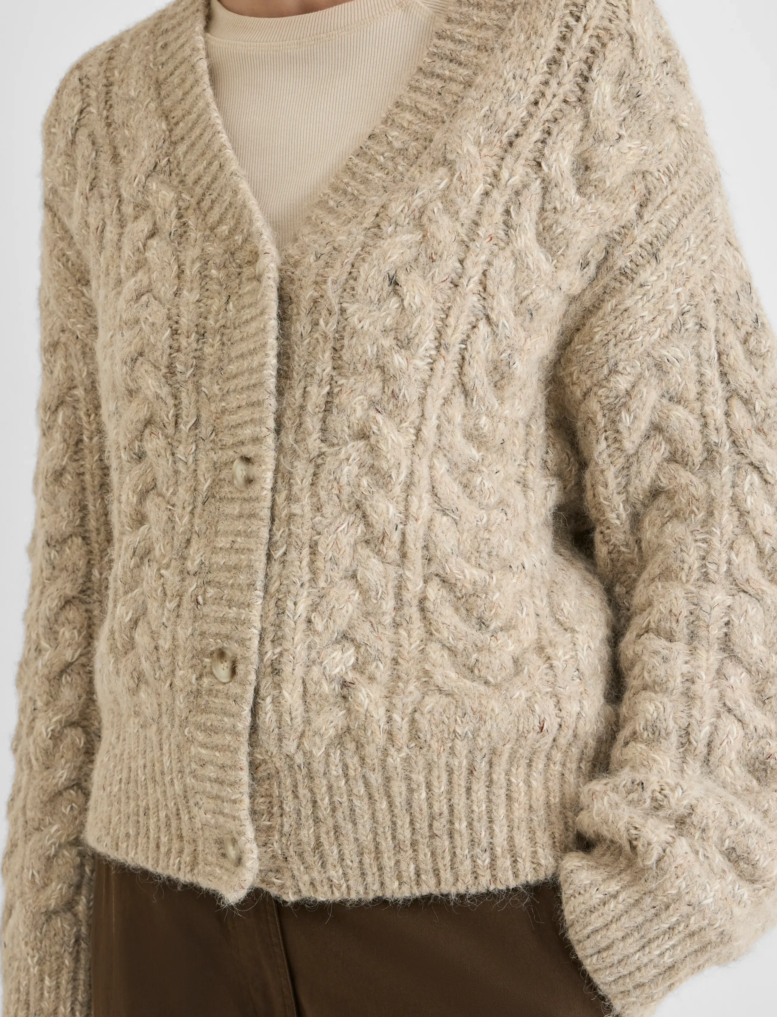 ROUGE EDIT - ROUELLIS L/S KNIT CARDIGAN - kardiganid - pelican - 5