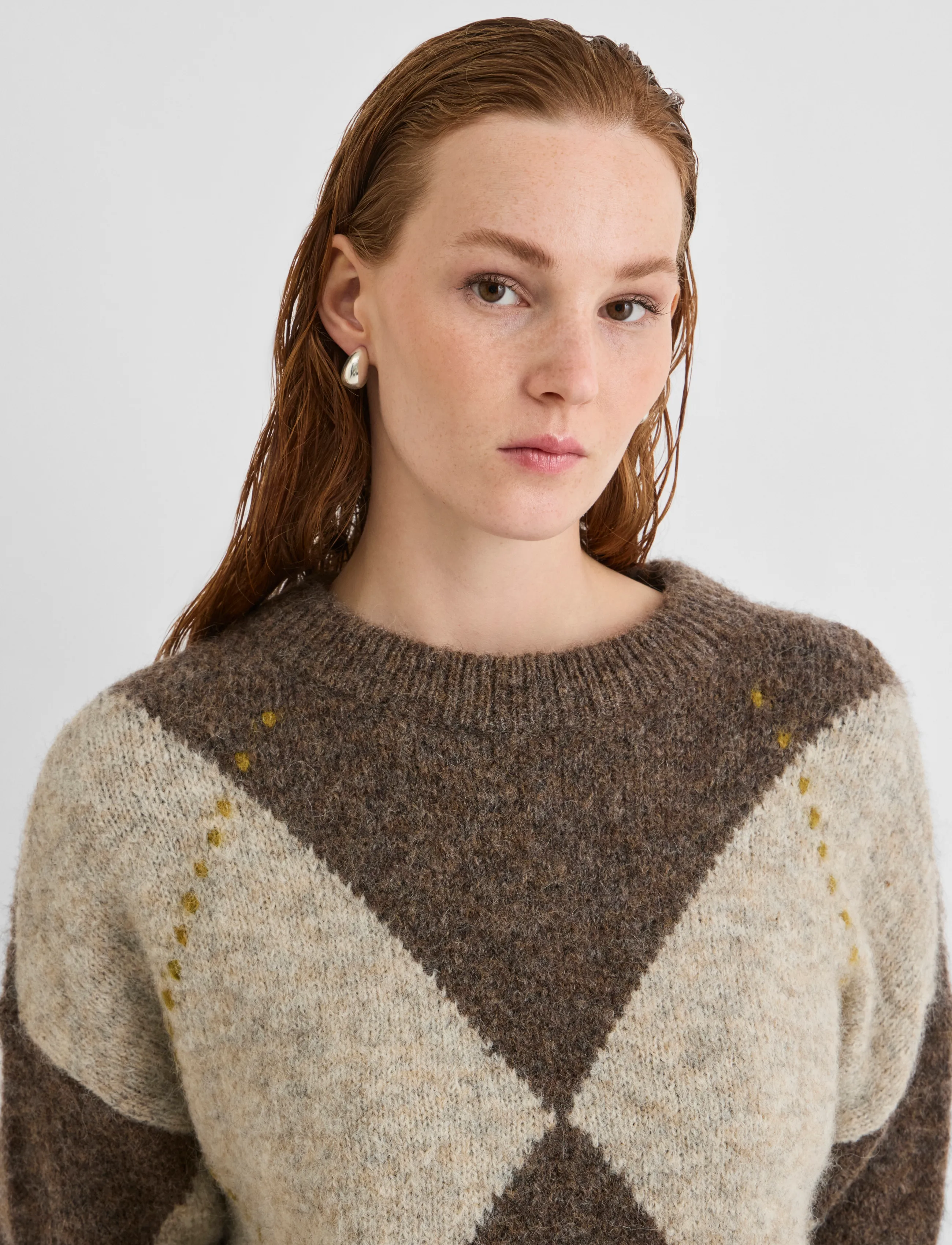ROUGE EDIT - ROUARGYLE L/S O-NECK KNIT - jumpers - canteen - 5