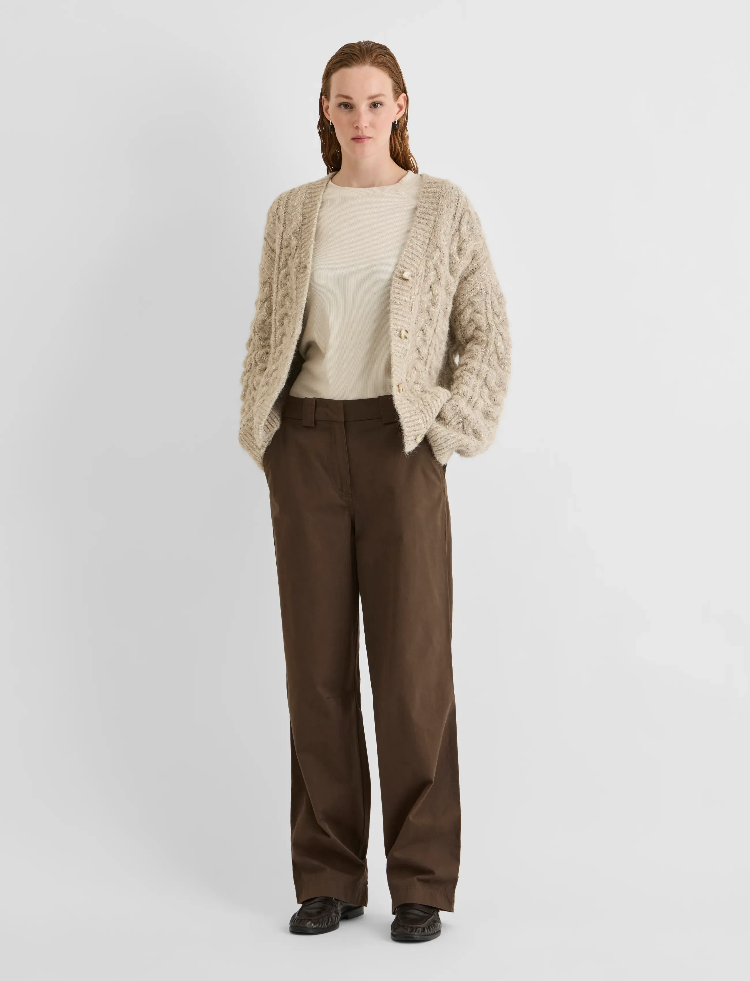 ROUGE EDIT - ROUFIONA HW W/F F/L TROUSER - laia säärega püksid - canteen - 4