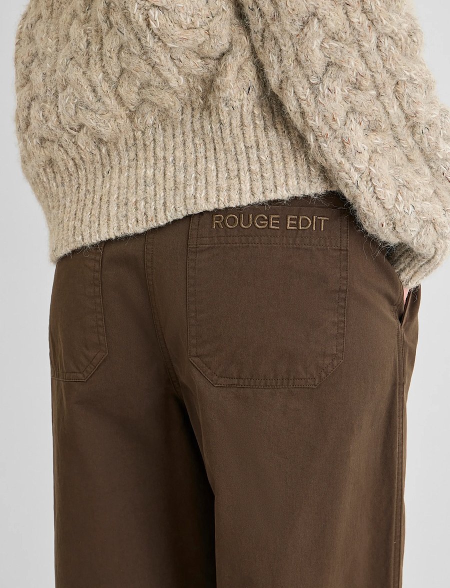 ROUGE EDIT - ROUFIONA HW W/F F/L TROUSER - laia säärega püksid - canteen - 5