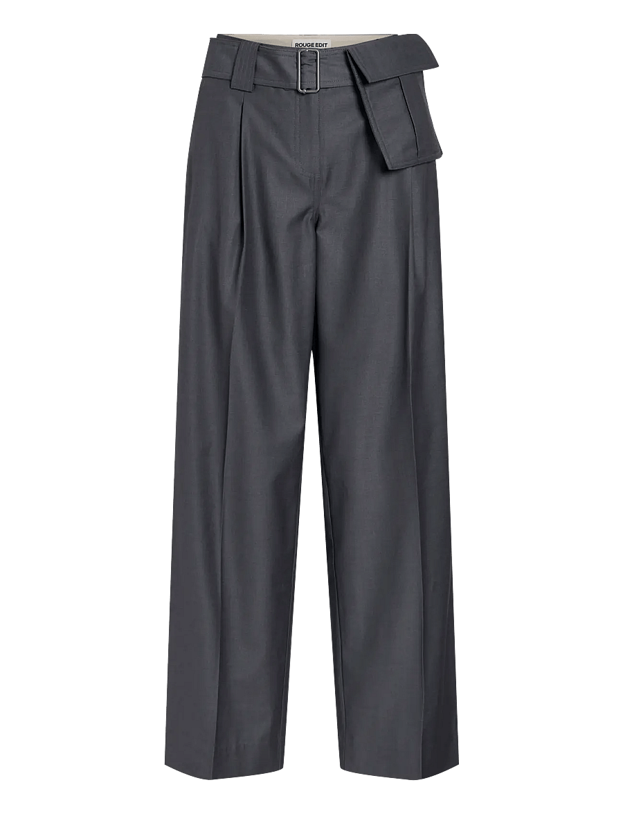 ROUGE EDIT - ROUSADIA RW F/L WIDE TROUSER/PF - dark grey melange - 1