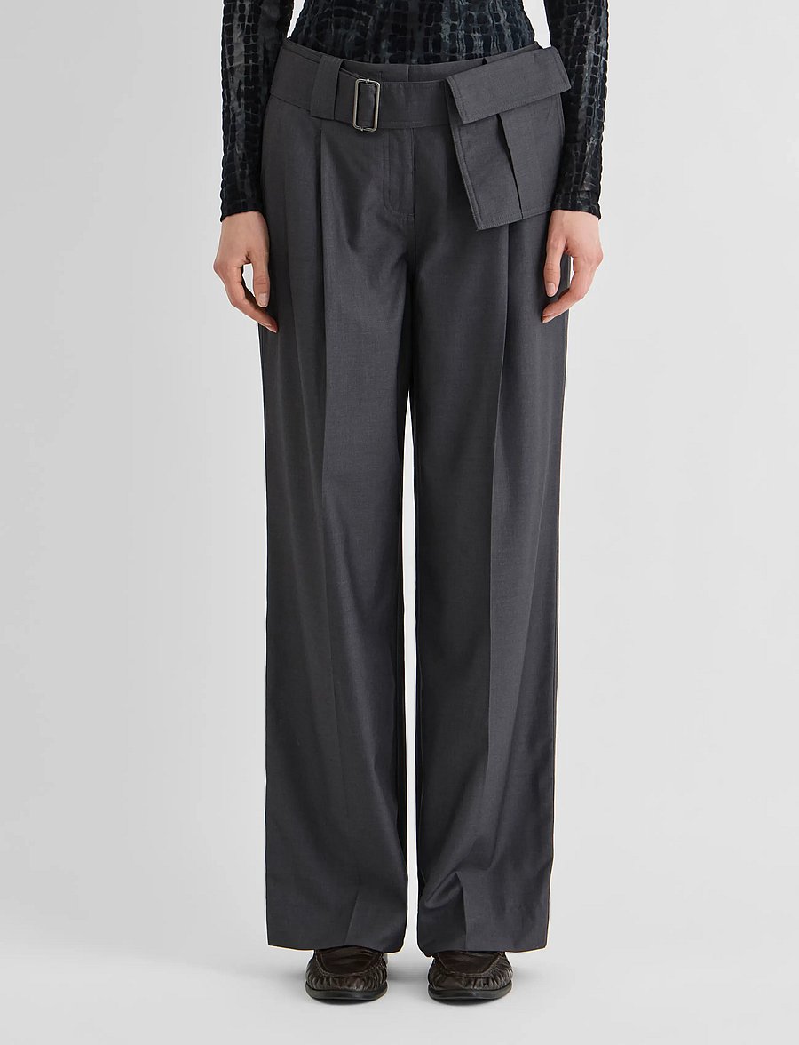ROUGE EDIT - ROUSADIA RW F/L WIDE TROUSER/PF - dark grey melange - 0