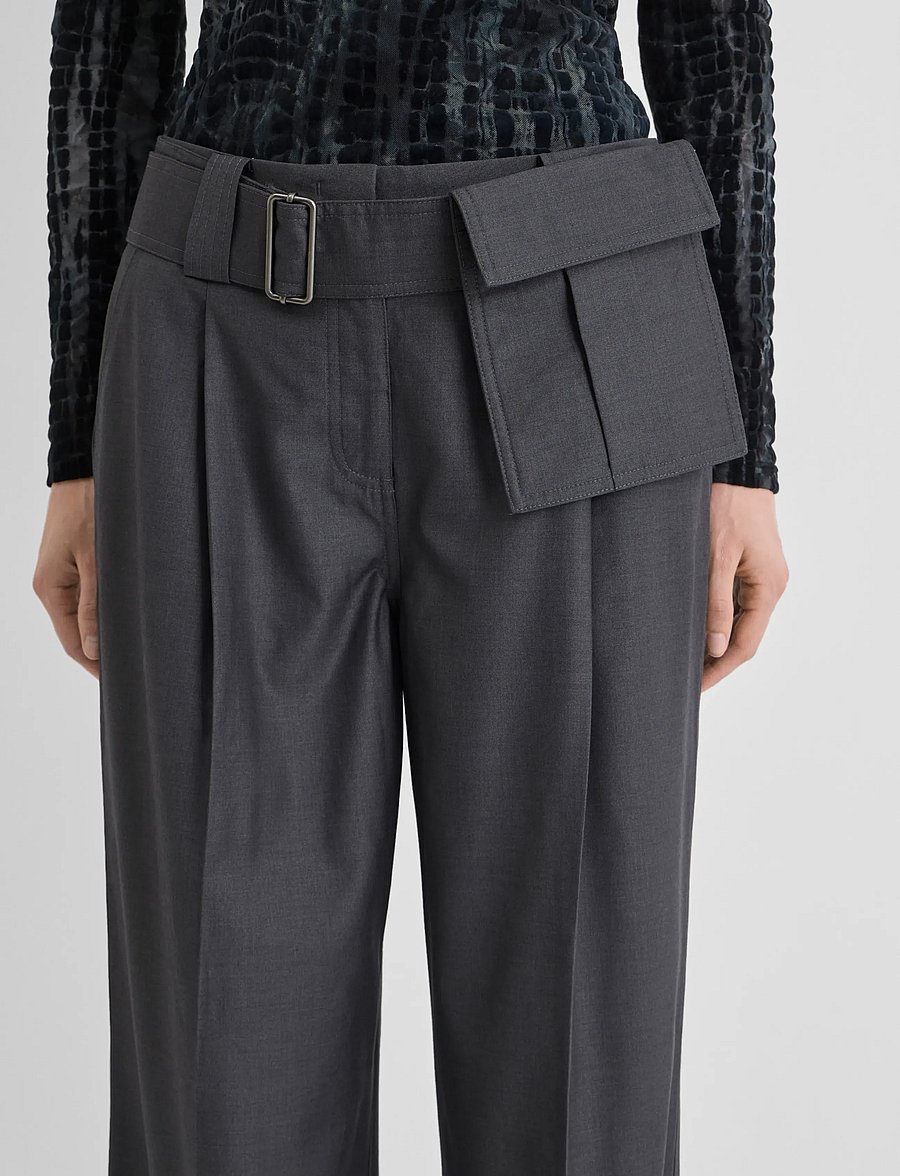 ROUGE EDIT - ROUSADIA RW F/L WIDE TROUSER/PF - dark grey melange - 5