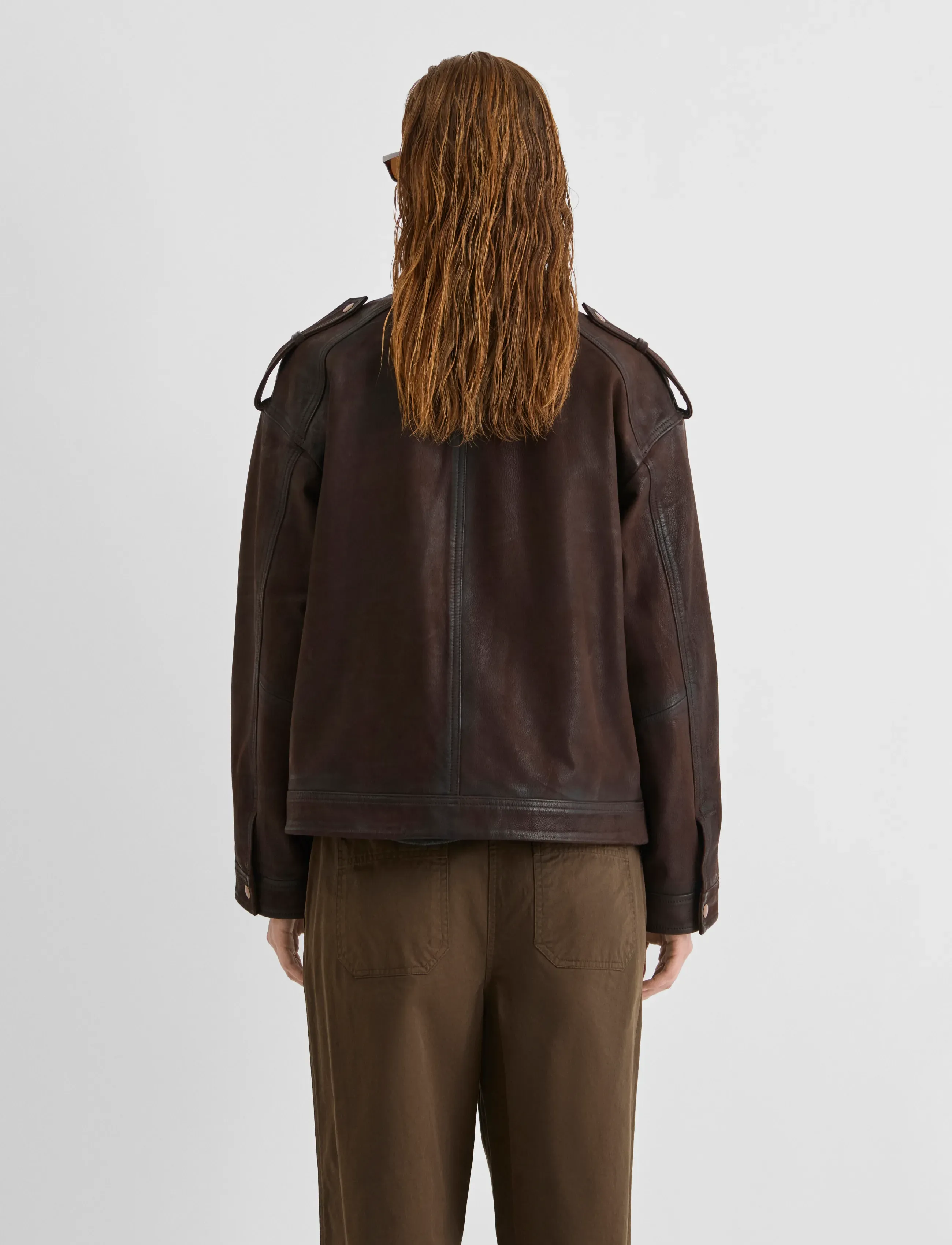 ROUGE EDIT - ROUASPEN L/S OVERSIZED SUEDE JACKET - bitter chocolate - 3