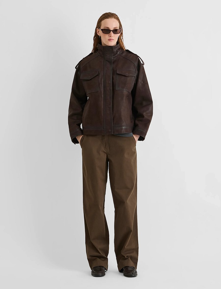 ROUGE EDIT - ROUASPEN L/S OVERSIZED SUEDE JACKET - bitter chocolate - 4