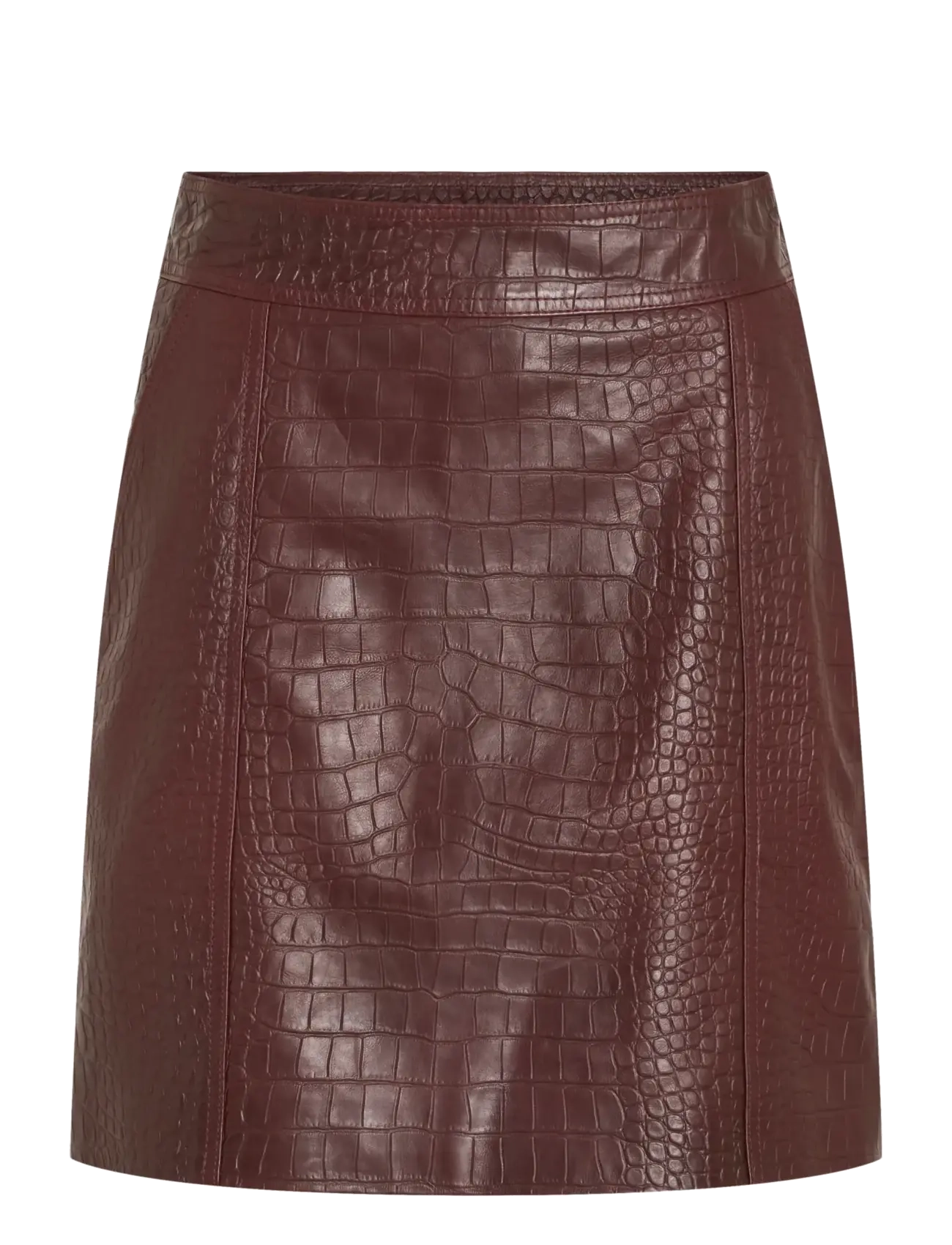 ROUGE EDIT ROUMAYA HW SHORT LEATHER SKIRT - Naiste pidulikud riided - BITTER CHOCOLATE / brown