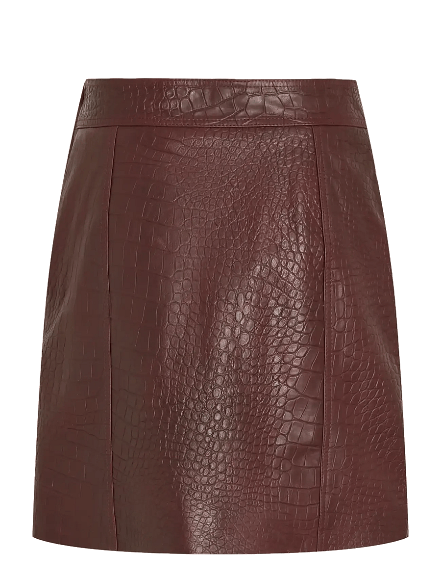 ROUGE EDIT - ROUMAYA HW SHORT LEATHER SKIRT - lederröcke - bitter chocolate - 1