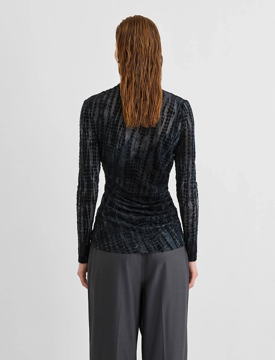 ROUGE EDIT - ROUASRA L/S MOCK NECK TOP - long sleeved blouses - meteorite - 3