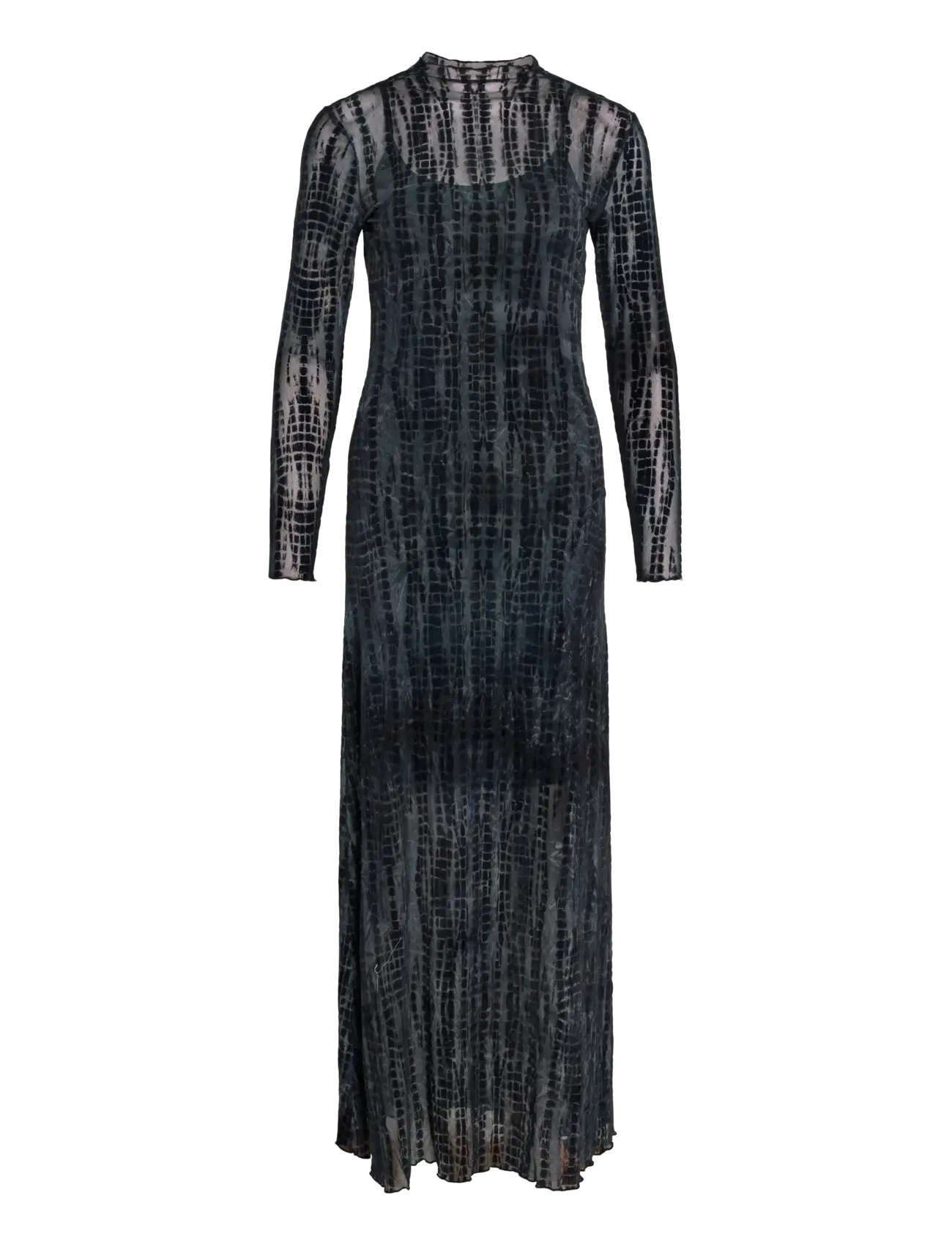 ROUGE EDIT - ROUASRA L/S O-NECK MAXI DRESS - fodralklänningar - meteorite - 1