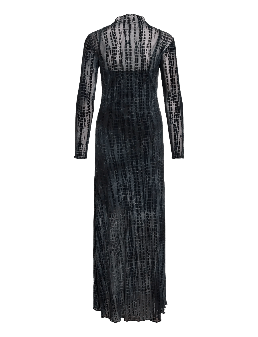 ROUGE EDIT - ROUASRA L/S O-NECK MAXI DRESS - fodralklänningar - meteorite - 2
