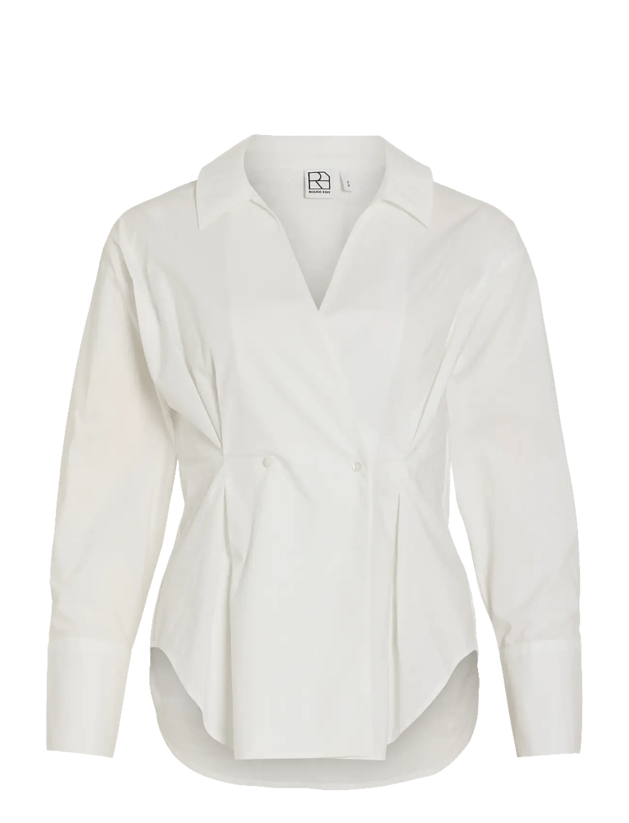 ROUGE EDIT - ROUSHEENA L/S V-NECK SHIRT - cloud dancer - 1