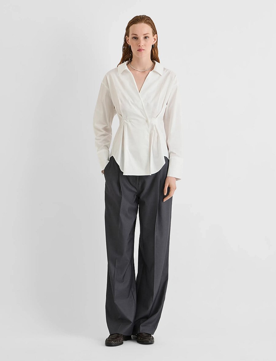 ROUGE EDIT - ROUSHEENA L/S V-NECK SHIRT - cloud dancer - 4