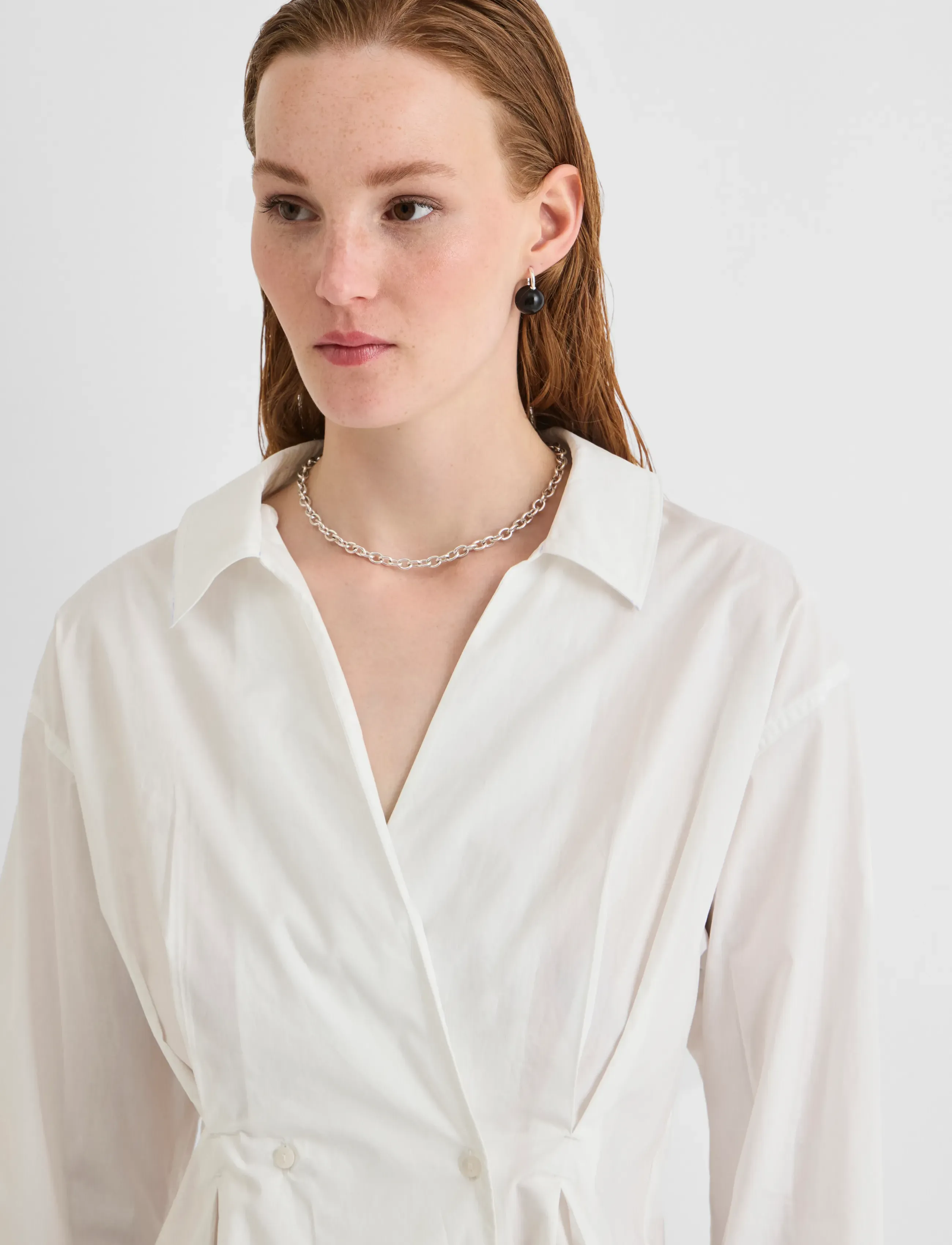 ROUGE EDIT - ROUSHEENA L/S V-NECK SHIRT - cloud dancer - 5
