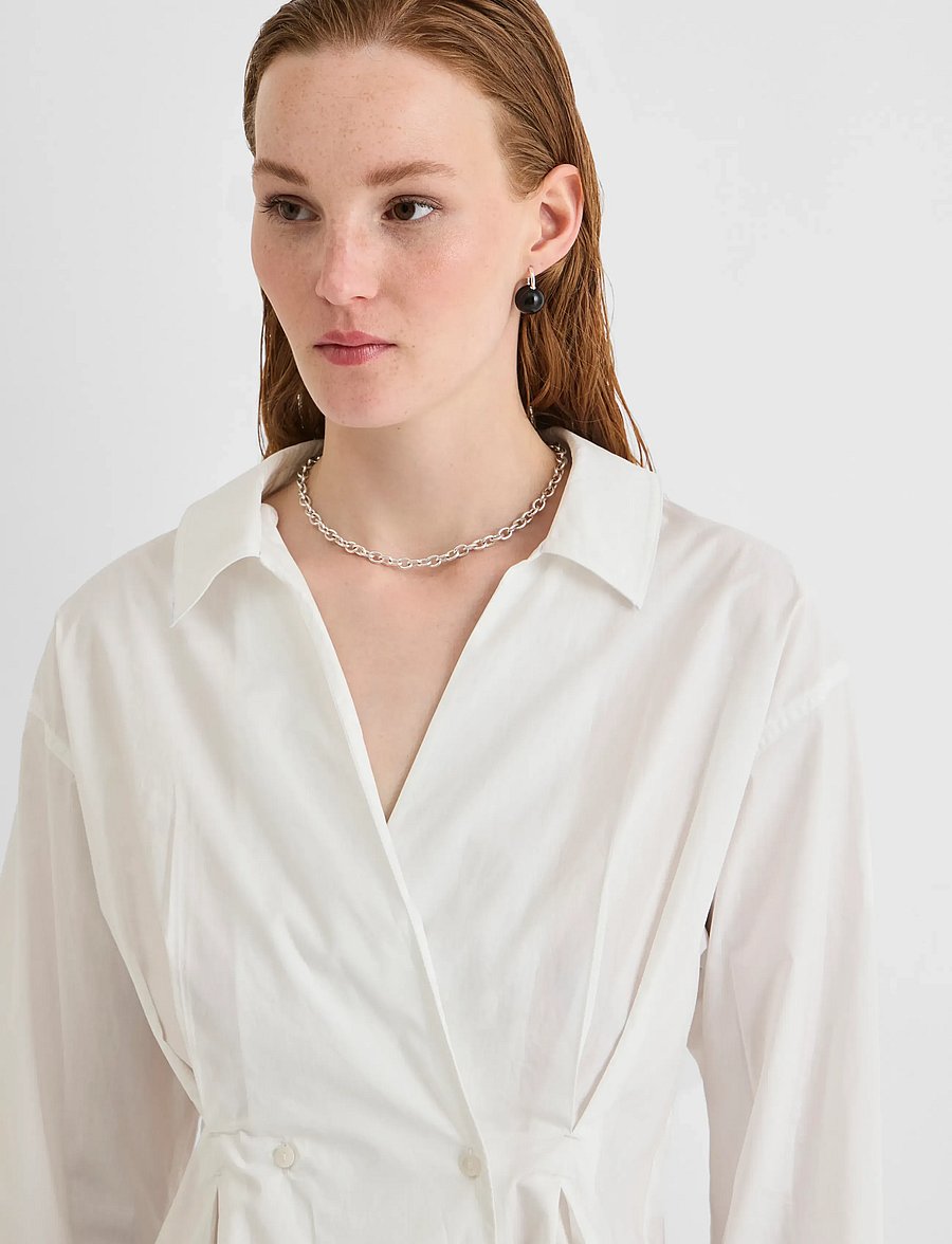 ROUGE EDIT - ROUSHEENA L/S V-NECK SHIRT - cloud dancer - 5