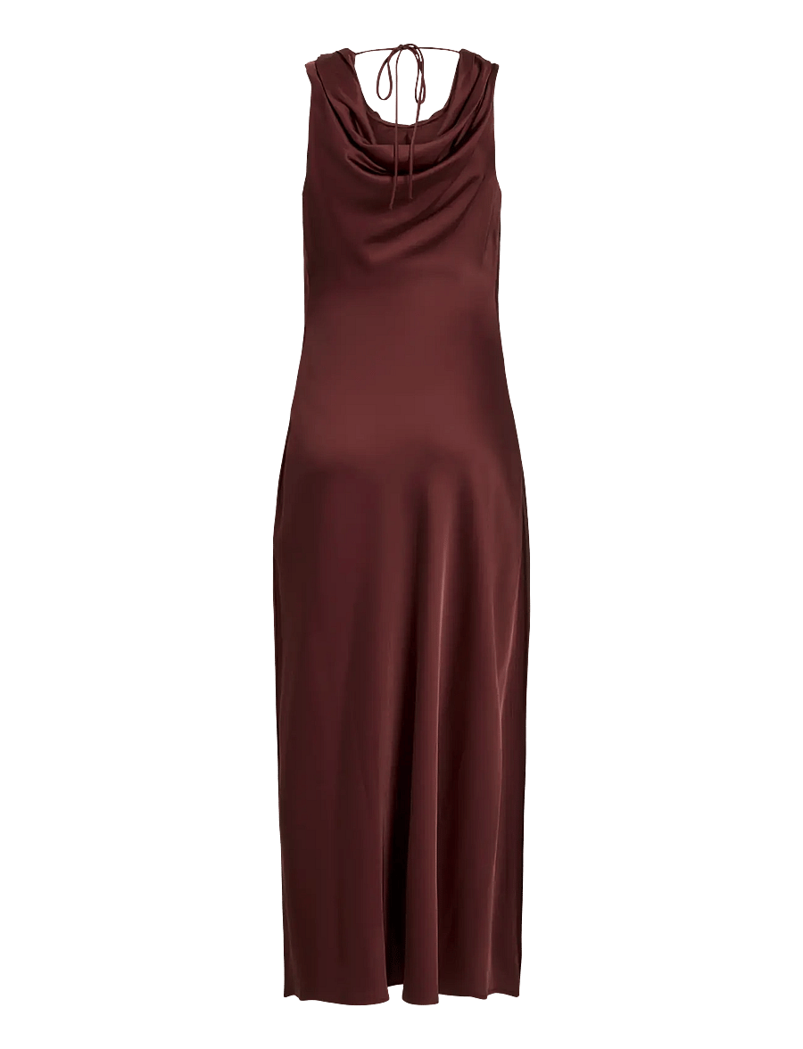 ROUGE EDIT - ROUSHYRAS COWL NECK MAXI DRESS/EV - aftenkjoler - bitter chocolate - 1