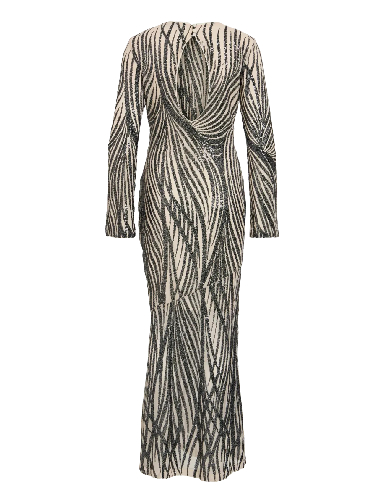 ROUGE EDIT - ROULEONA L/S O-NECK MAXI DRESS/EV/PF - pelican - 2