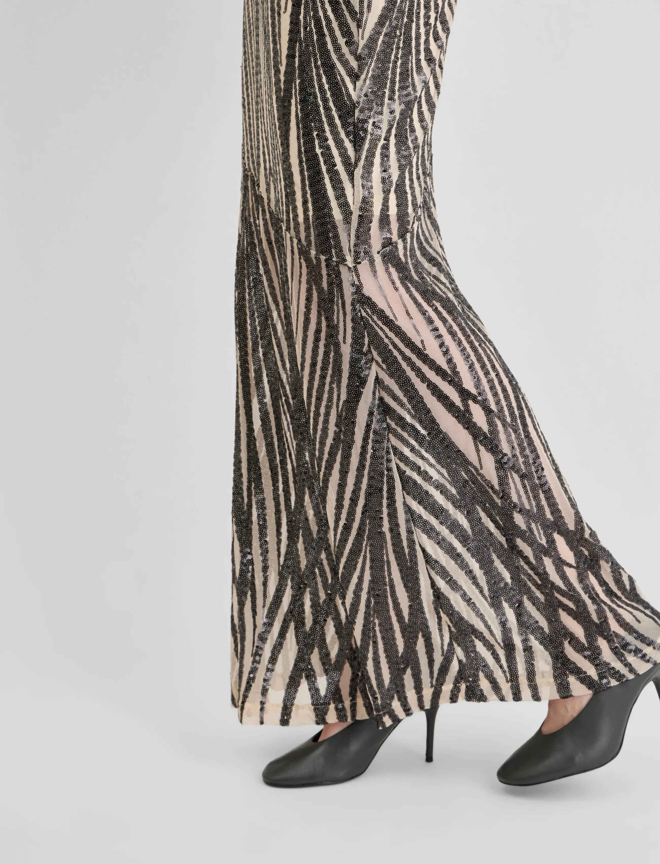 ROUGE EDIT - ROULEONA L/S O-NECK MAXI DRESS/EV/PF - pelican - 4