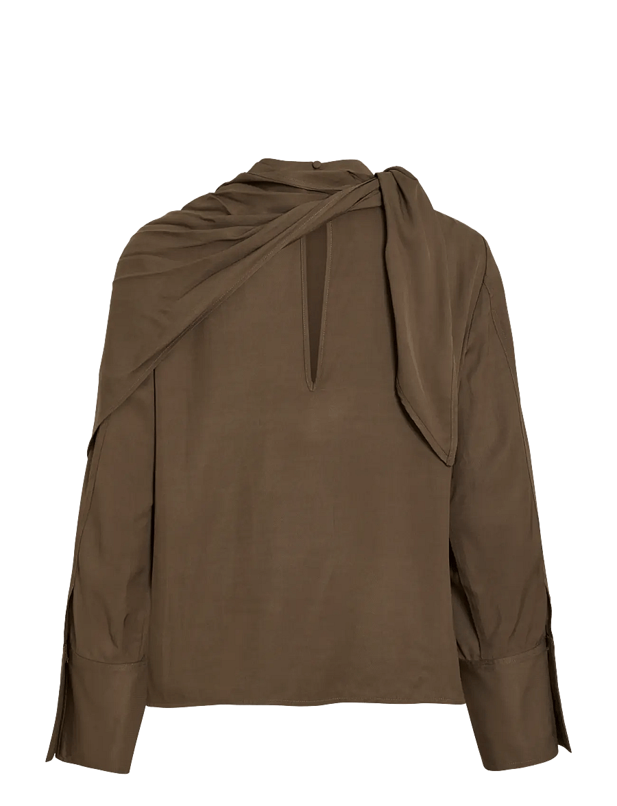 ROUGE EDIT - ROUBRAE L/S CHINA NECK TOP - långärmade blusar - canteen - 2