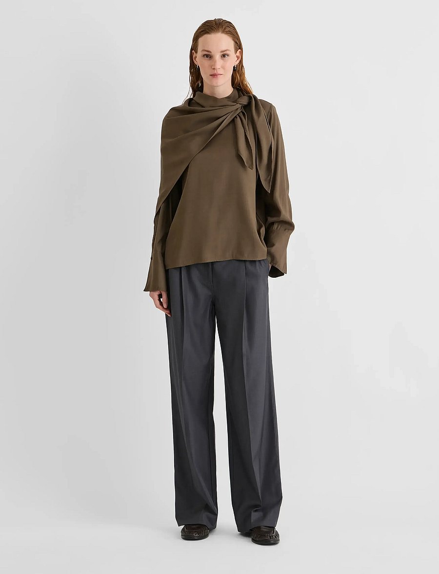 ROUGE EDIT - ROUBRAE L/S CHINA NECK TOP - långärmade blusar - canteen - 4