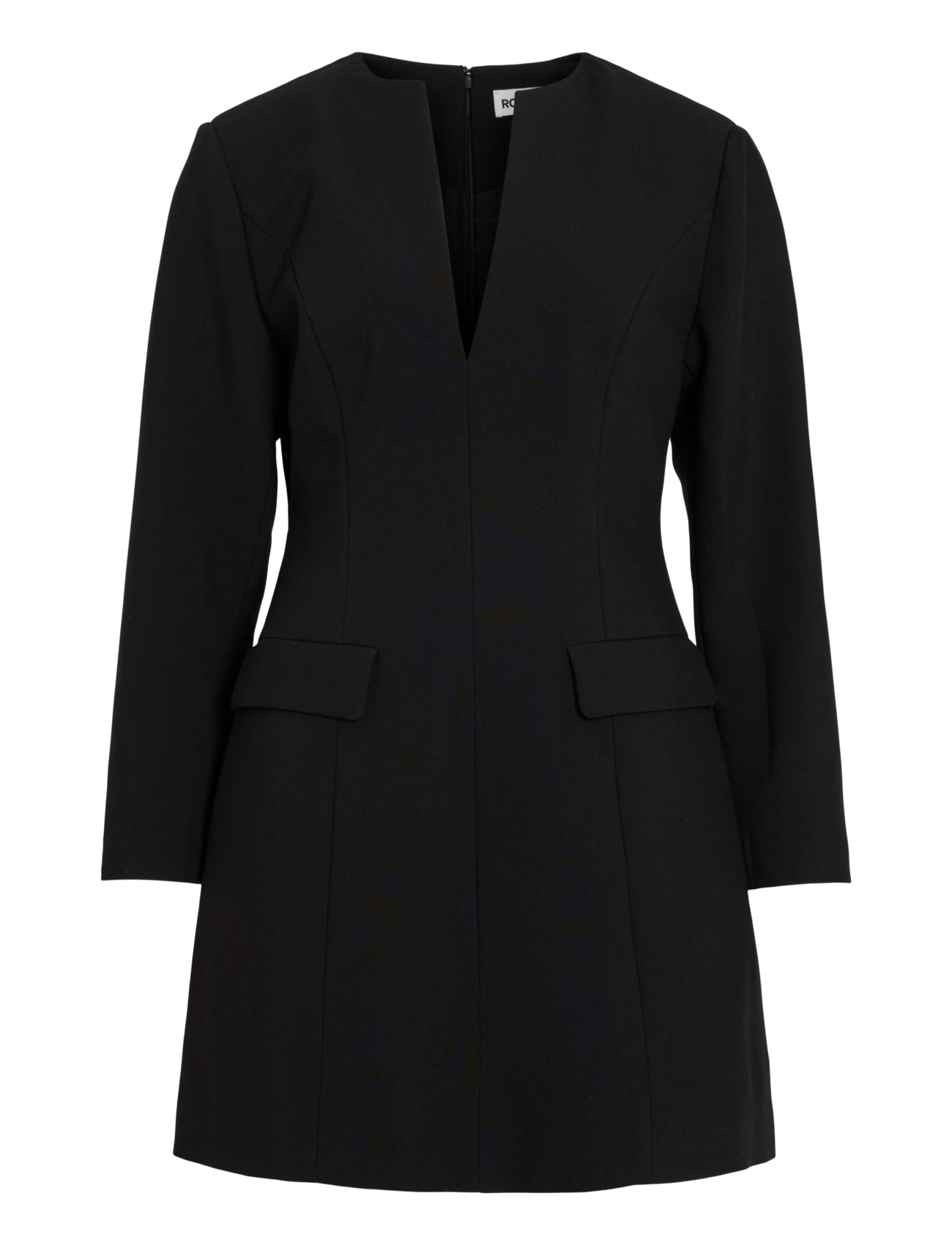 ROUGE EDIT - ROURAE L/S V-NECK SHORT DRESS/EV/PF - fodralklänningar - meteorite - 1