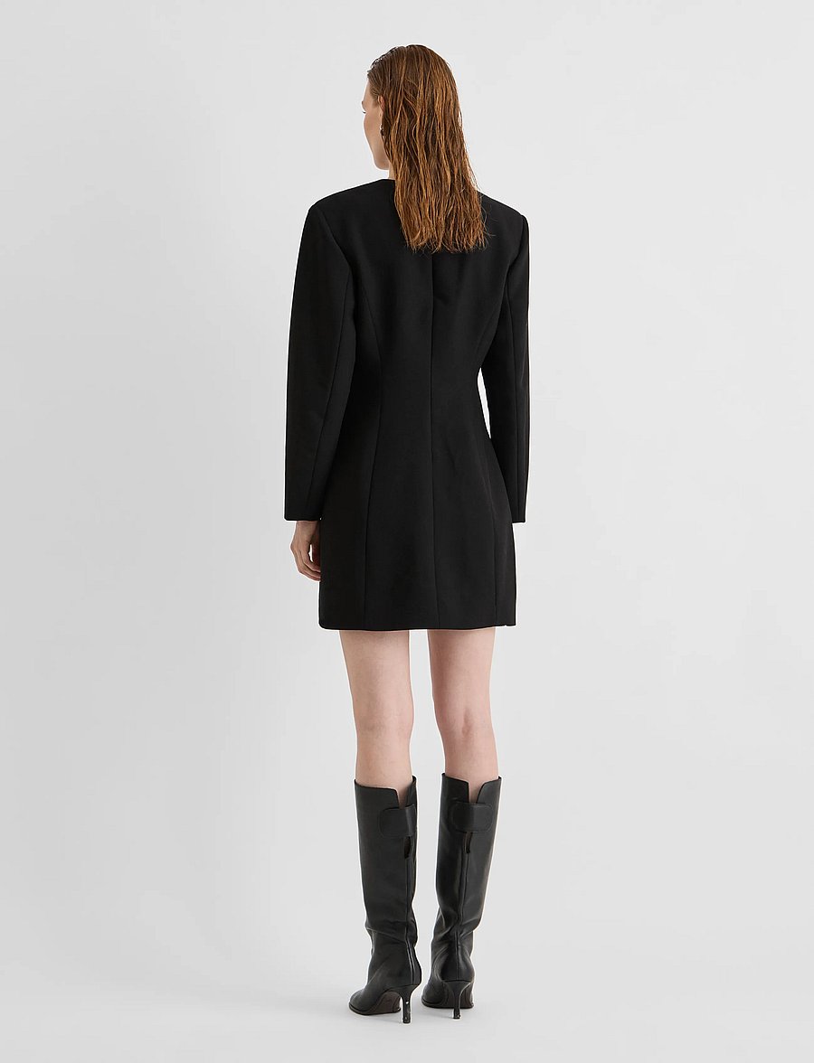 ROUGE EDIT - ROURAE L/S V-NECK SHORT DRESS/EV/PF - fodralklänningar - meteorite - 3