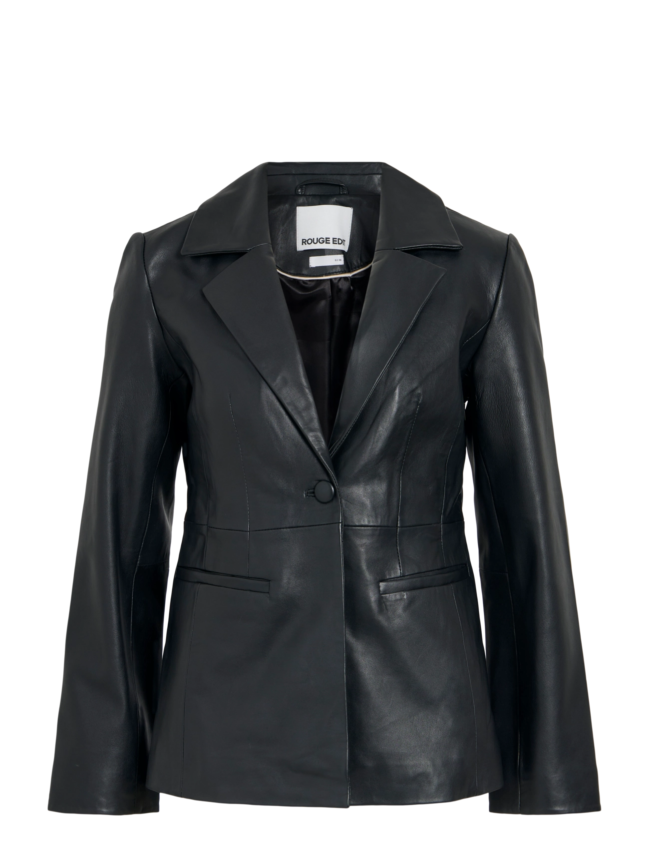 ROUGE EDIT ROUHARLEY L/S LEATHER BLAZER/EV/PF - Blazere - METEORITE / black