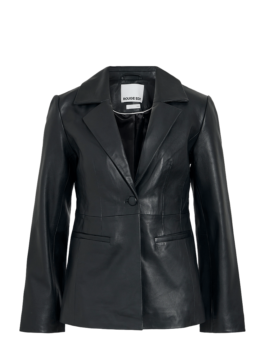ROUGE EDIT - ROUHARLEY L/S LEATHER BLAZER/EV/PF - meteorite - 1