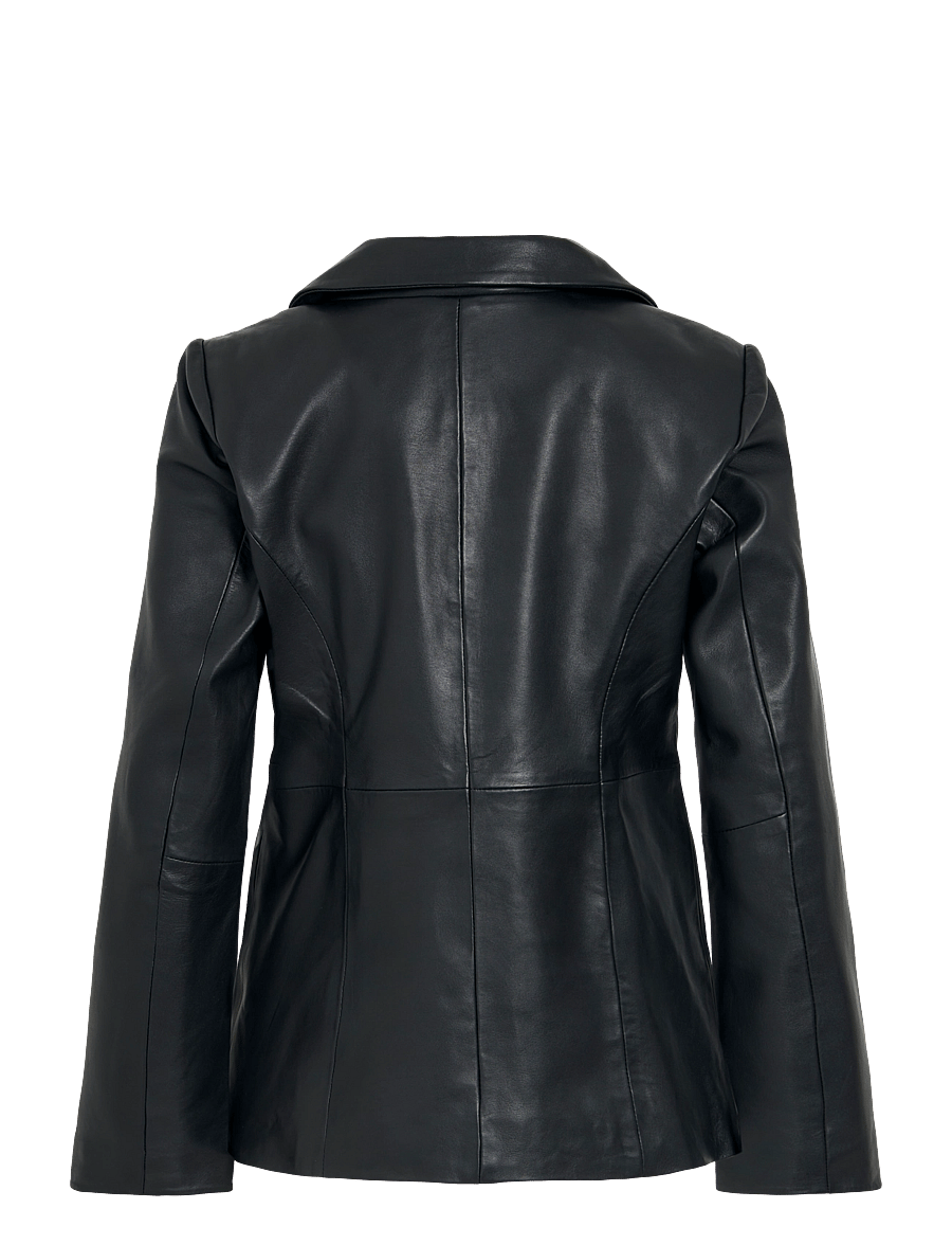ROUGE EDIT - ROUHARLEY L/S LEATHER BLAZER/EV/PF - meteorite - 2